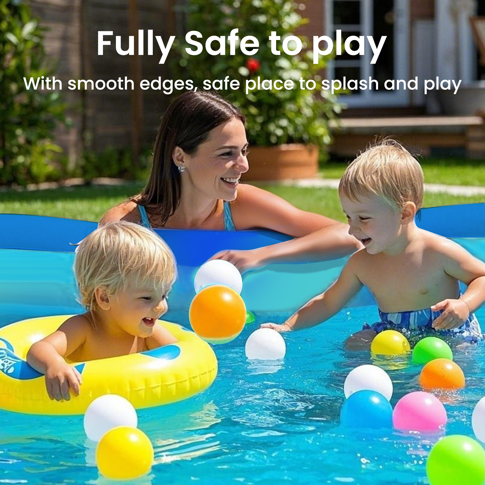 GVDV Inflatable Swimming Pool, Durable Thickened Family Lounge Pool for Kids and Adults (Blue, 6.9 x 5 x 1.8 ft) 1bucf