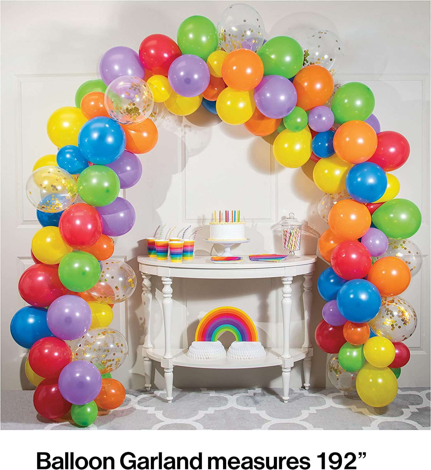 Access Balloon Garland Kit, Rainbow Party Decoration Set (16 ft) ckm6s