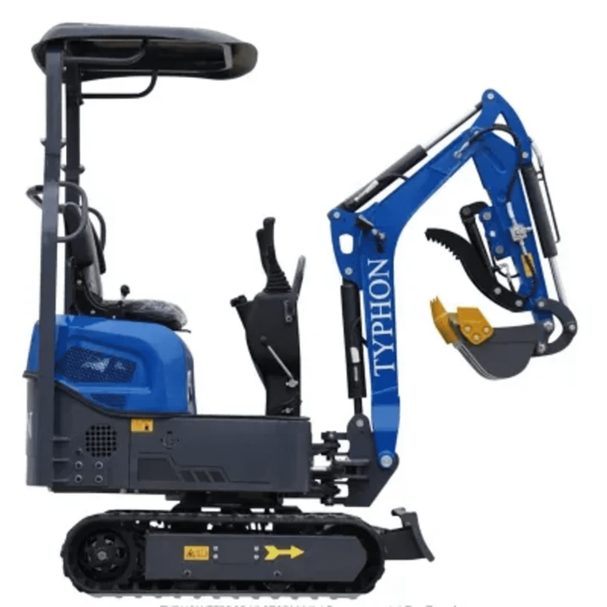 TYPHON TERROR XI Mini Excavator with 13 Attachments (Blue, 13.5hp) gmst4