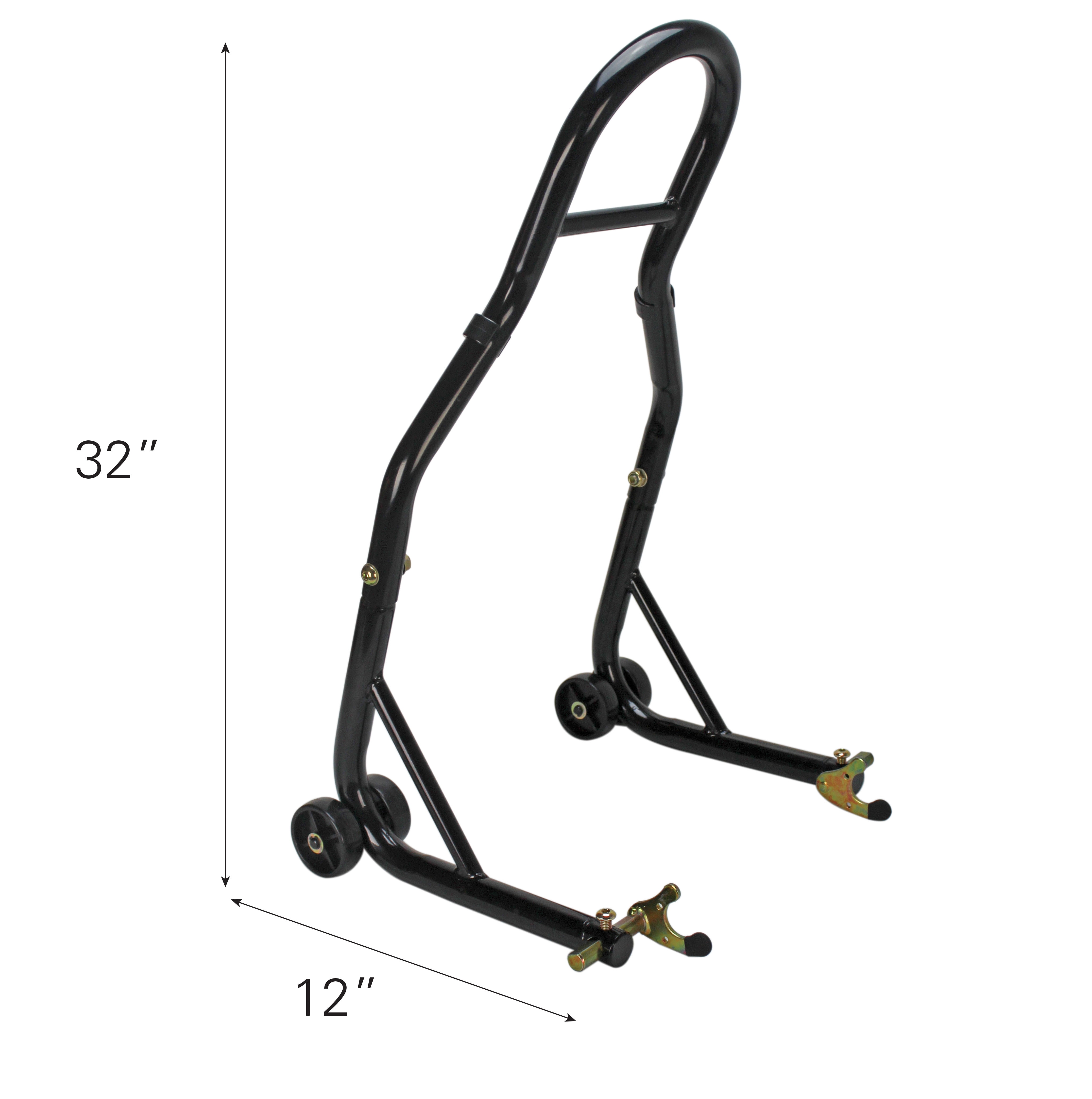 Extreme Max Sport Bike Motorcycle Front and Rear Spool-Style Lift Stand Set (Black, 13.5 in) lqa0i
