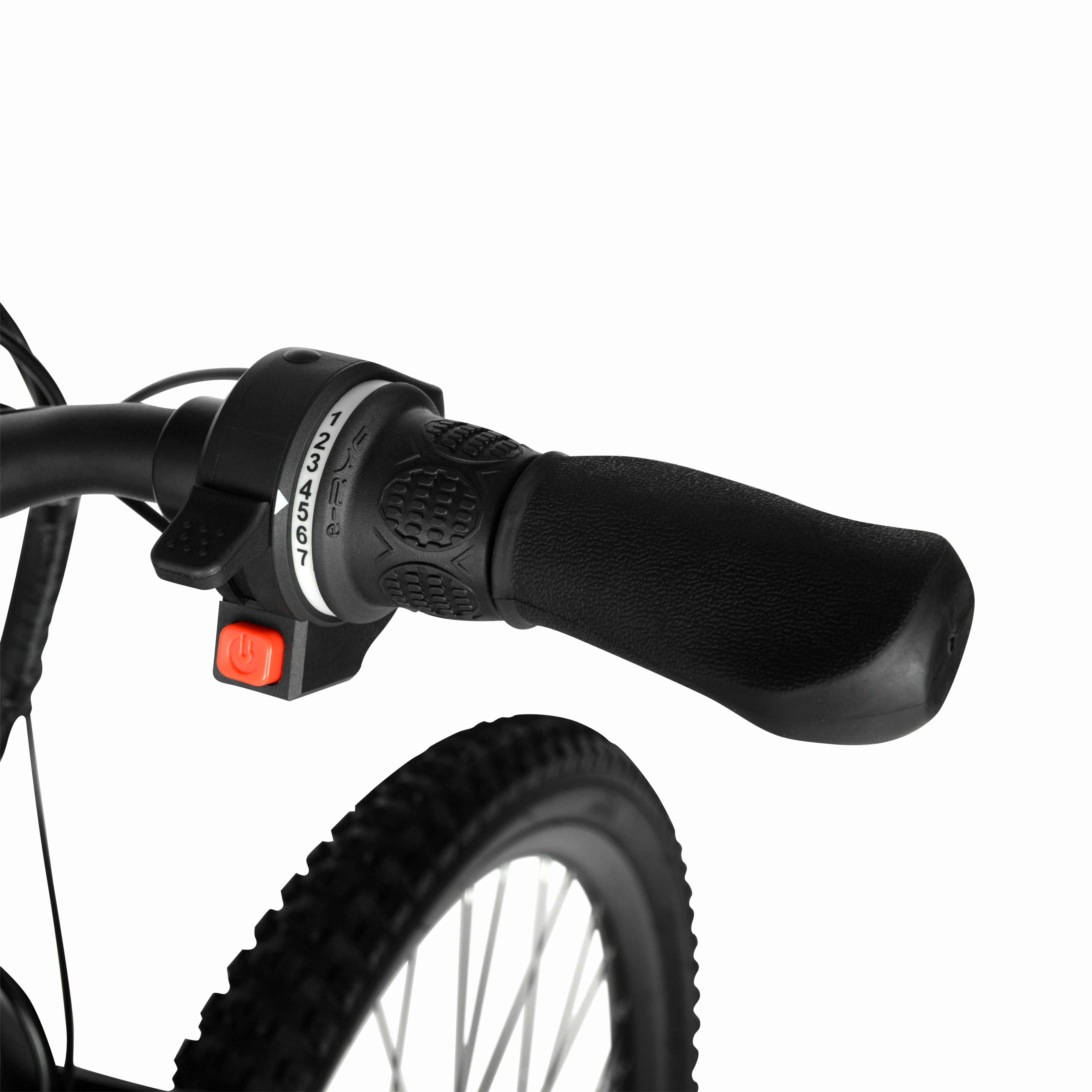 Hyper Bicycles 29 in Electric Mountain Bike, 350W Motor, 6-Speed Trail E-Bike (Black, 29 in) 5tser