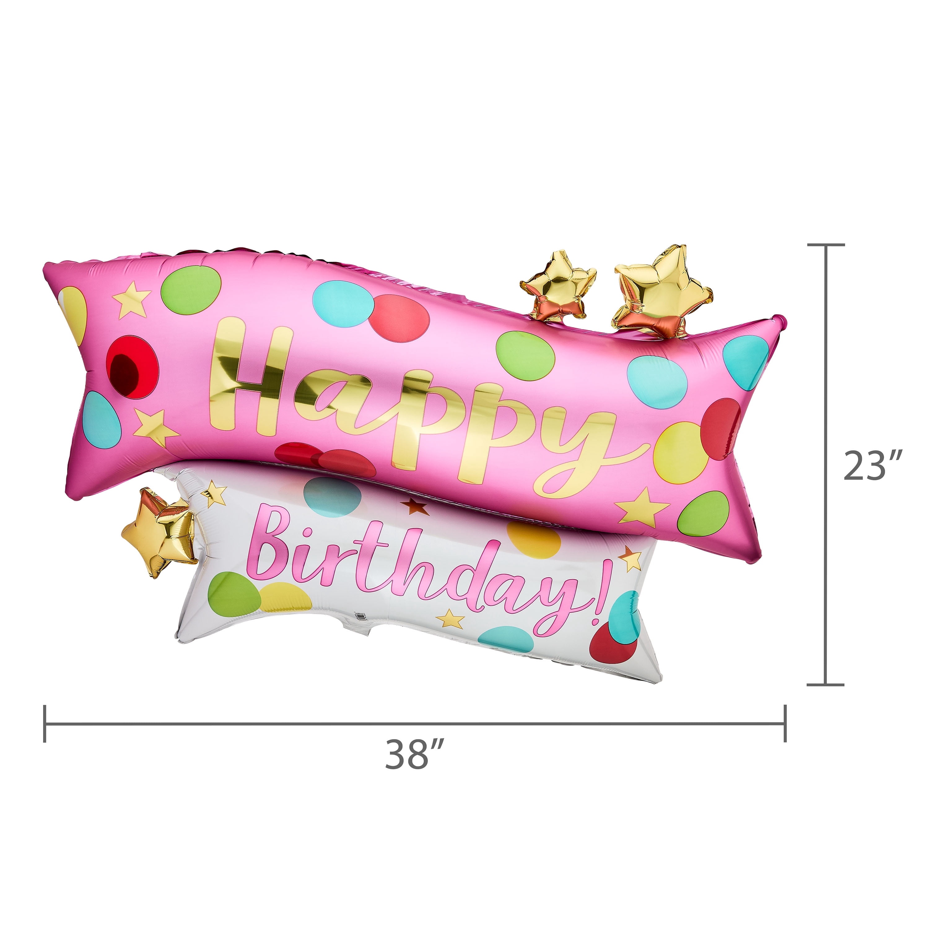 Anagram Happy Birthday Pink Confetti Mylar Balloon (Large, 1 Pack) 3a6tg