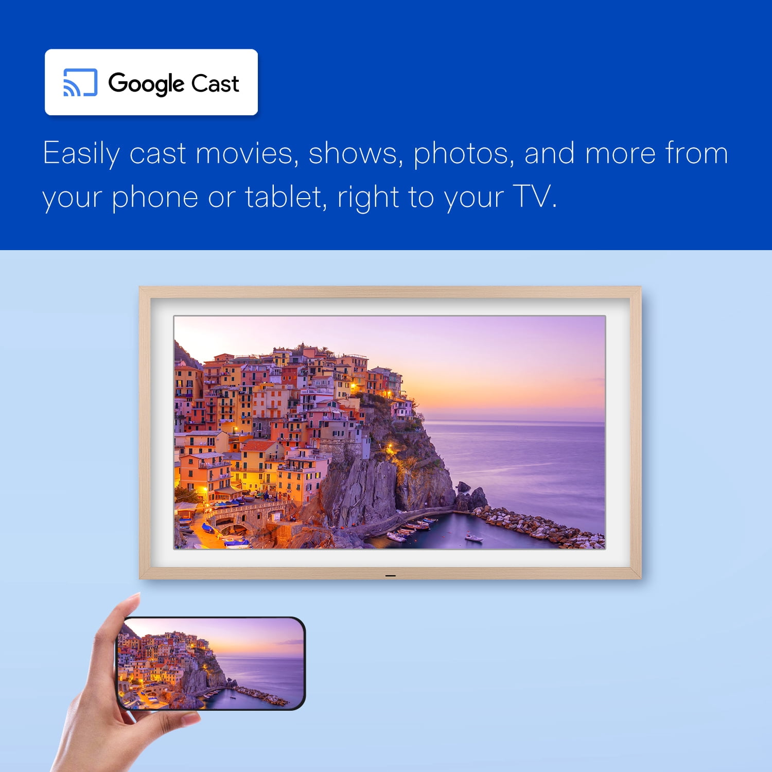 onn 65 in The Fresco Art Gallery 4K UHD Google TV with Gemini (Golden Brown, 65 in) oqgg7