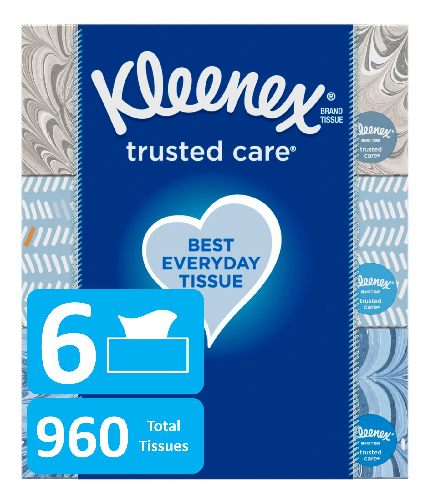 Kleenex Trusted Care Facial Tissues, 2-Ply Absorbent Paper Tissues (White, 960 Total Count) d3r27