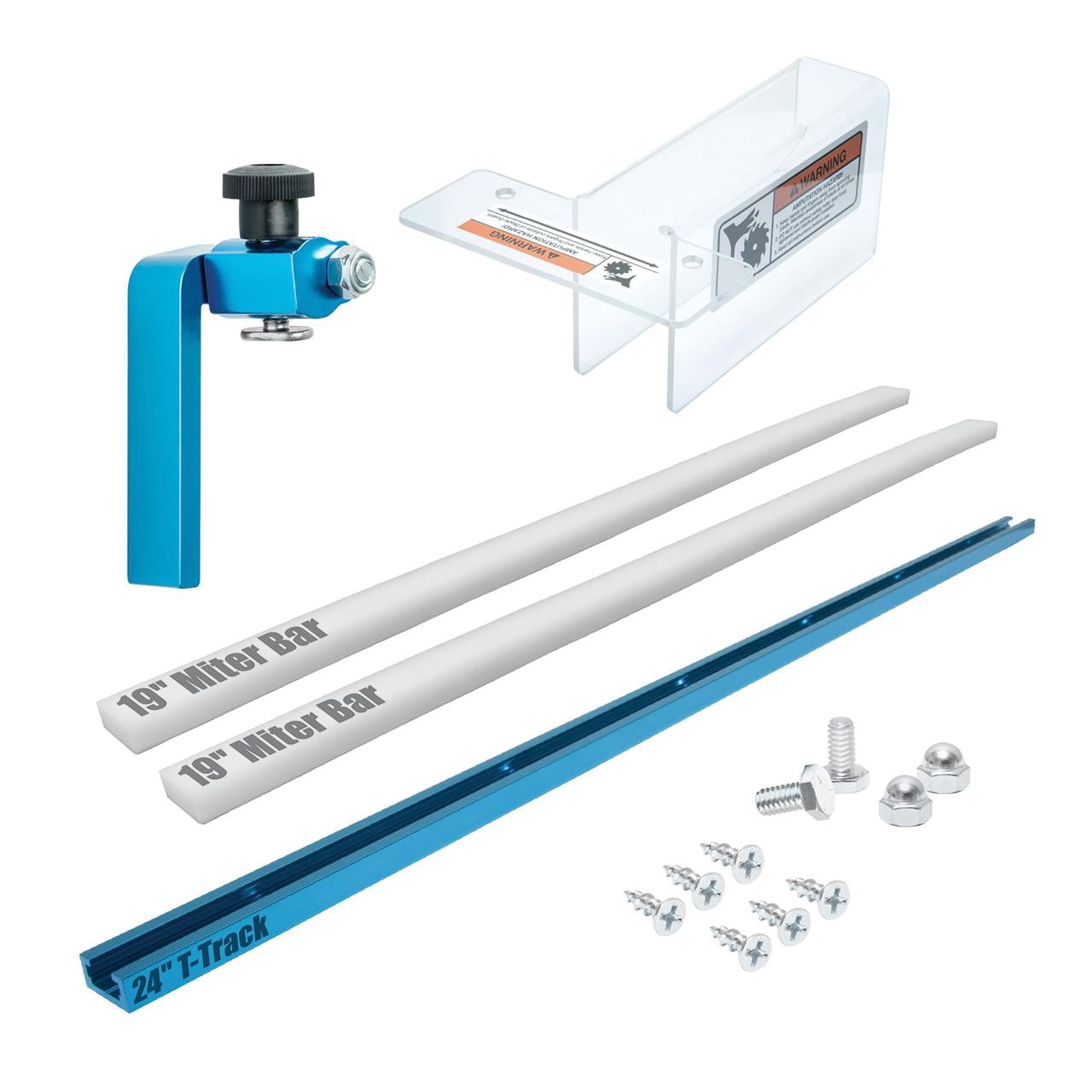 POWERTEC Table Saw Crosscut Sled DIY Kit with T-Track, Miter Bars, and Blade Guard (24 in) pe2m2