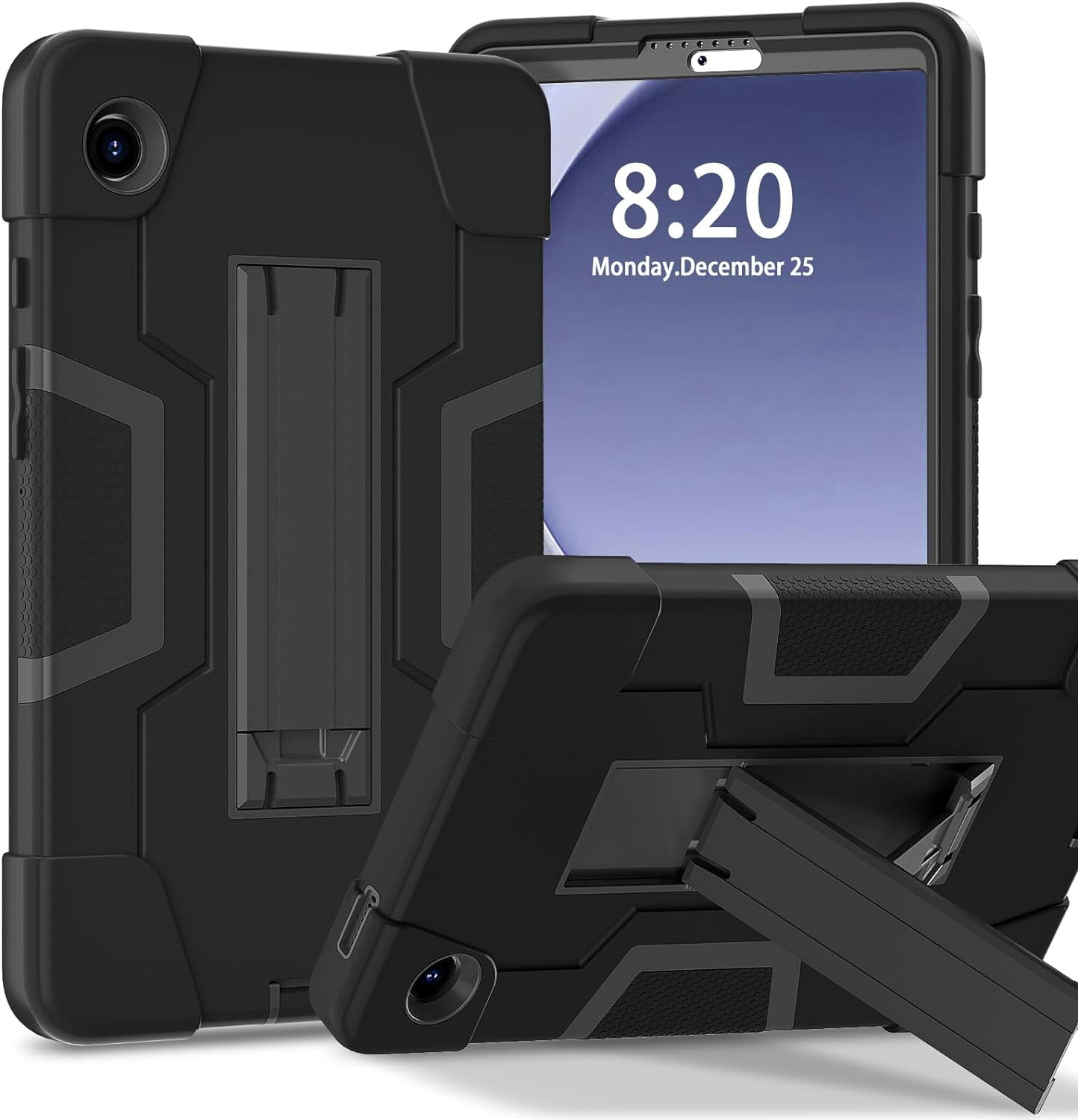 FIEWESEY Samsung Galaxy Tab A9 8.7 inch Protective Case, Shockproof Kids Cover with Convertible Handle Stand (Black, 8.7 in) nv8cn