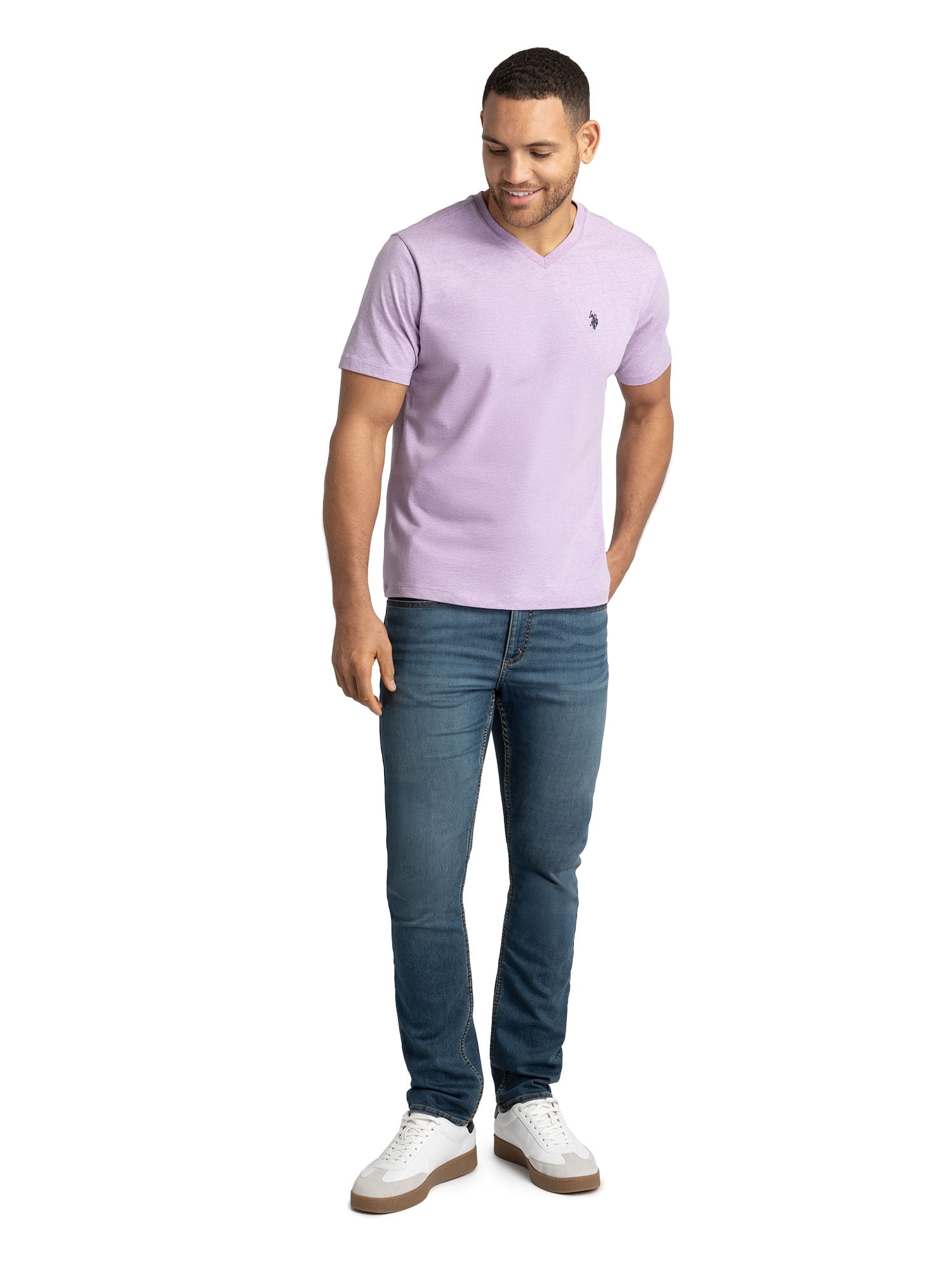 U.S. Polo Assn. Men's Basic Short Sleeve V-Neck T-Shirt (Solid, S) j99l1