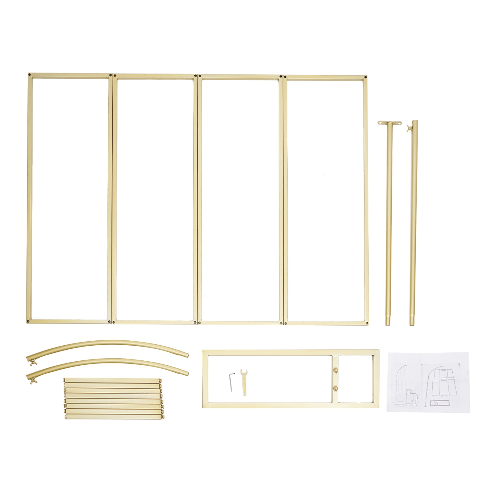 TOOL1SHOoo Wedding Arch Flower Stand Set, Heavy-Duty Metal Rectangular Backdrop Frame for Events (Gold, 3-Piece Set) 5l8ow