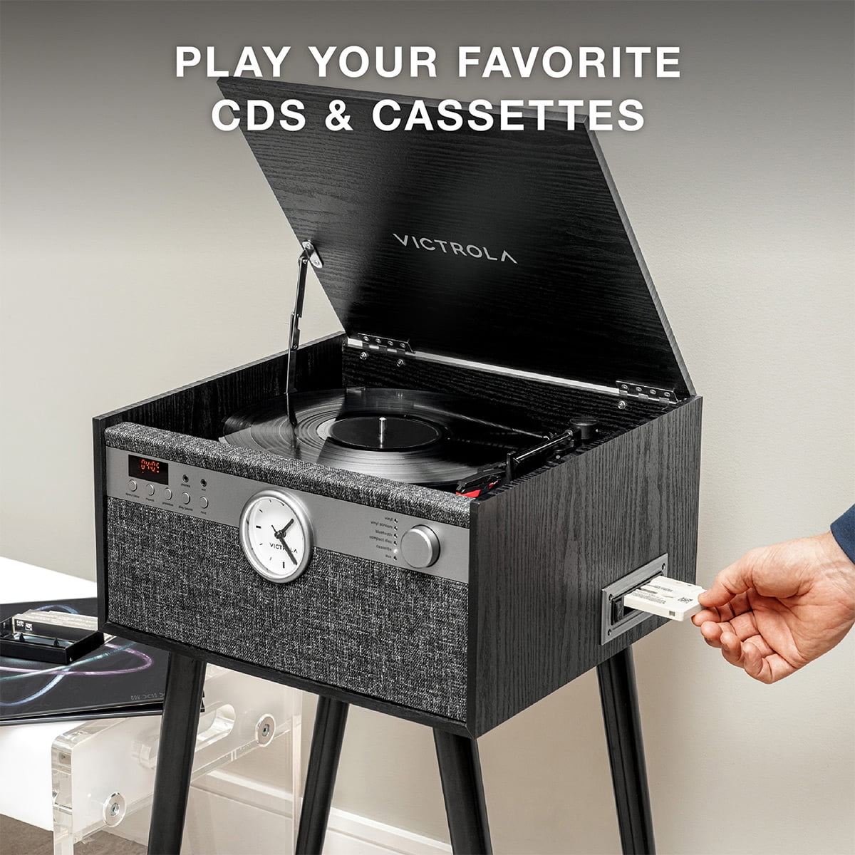 Victrola Century Signature+ 6-in-1 Music Center (Black) ssn33