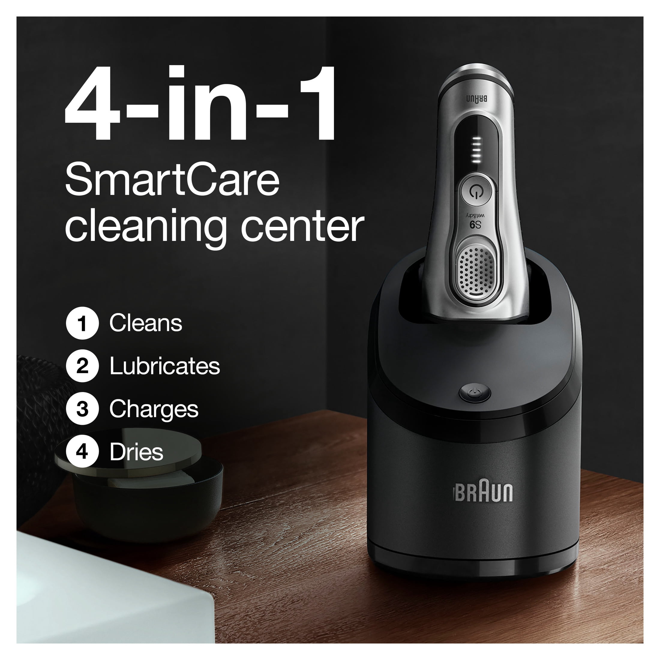 Braun Series 9 9370cc Electric Shaver for Men with Clean and Charge Station (Brown, 1 Count) pipkc