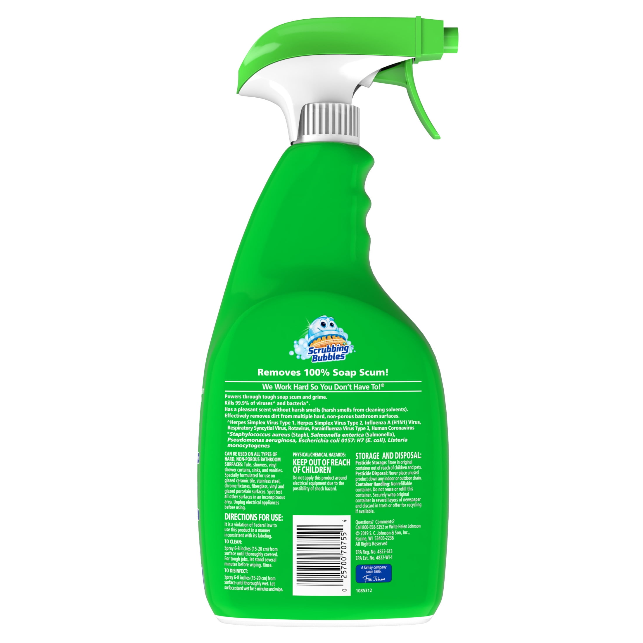 Scrubbing Bubbles Bathroom Grime Fighter Disinfectant Spray, Multi-Surface Cleaner (Citrus, 32 oz) y24yi
