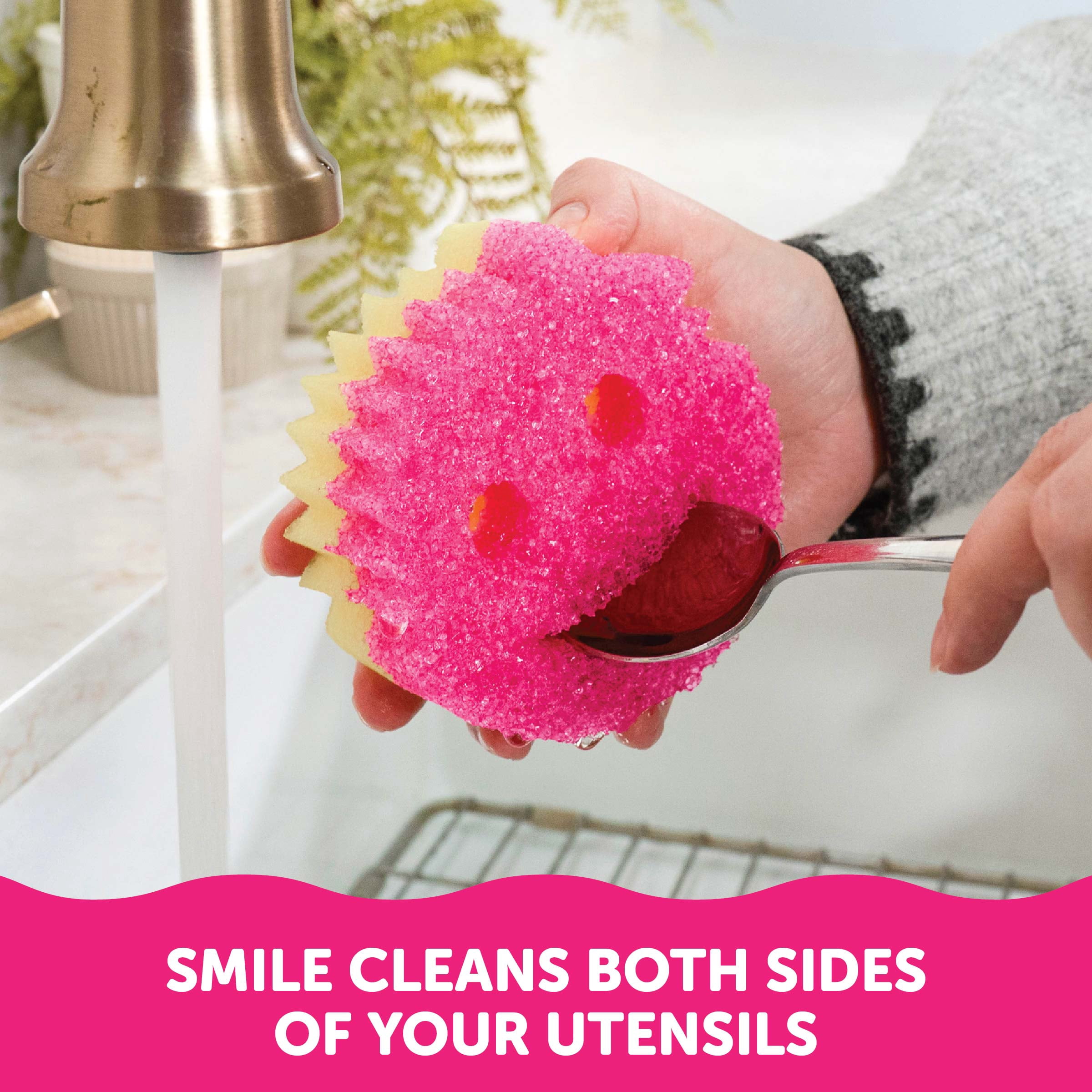 Scrub Daddy Scrub Mommy Dual-Sided Scratch-Free Cleaning Sponge (Pink, 1-Pack) m9qrx