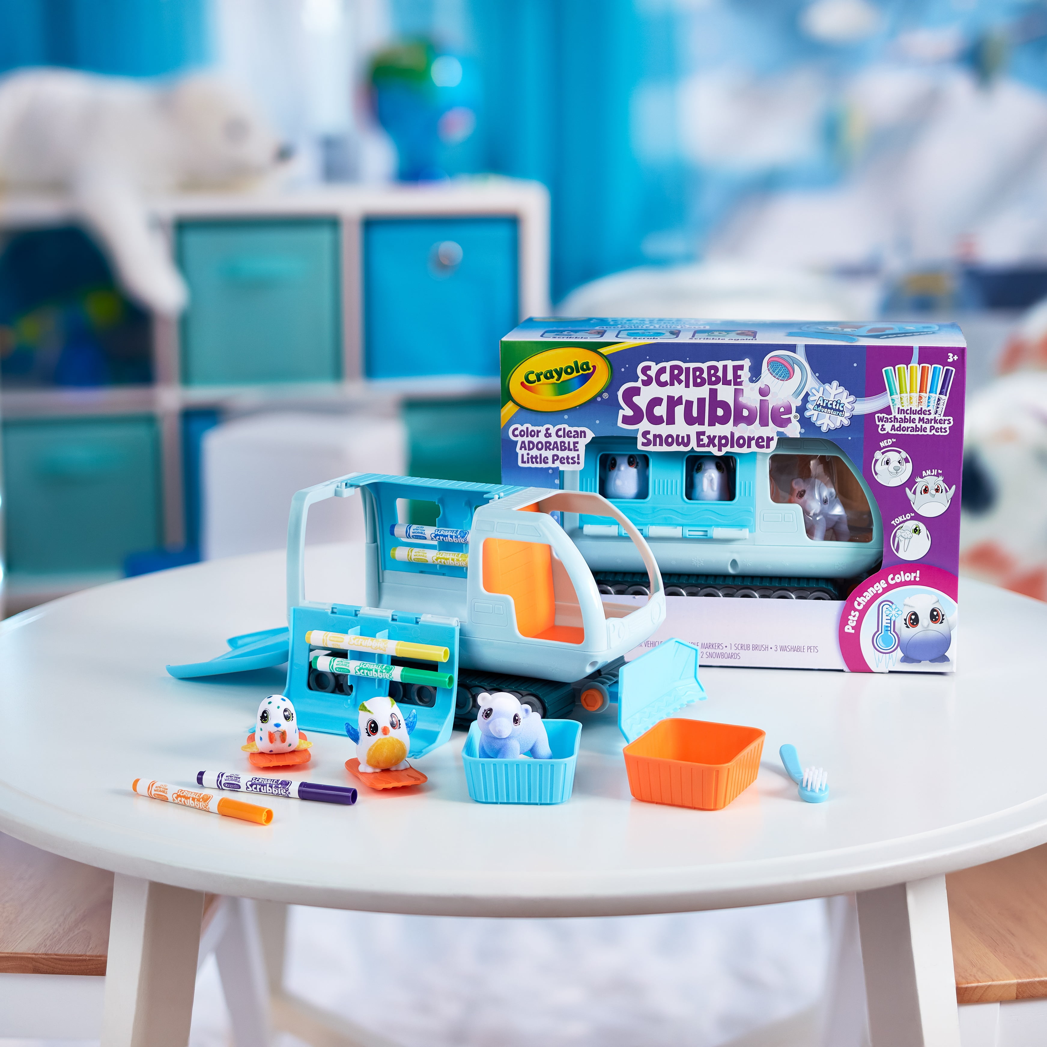 Crayola Scribble Scrubbie Pets Arctic Snow Explorer Activity Set (Blue, 14-Piece Set) uj2li