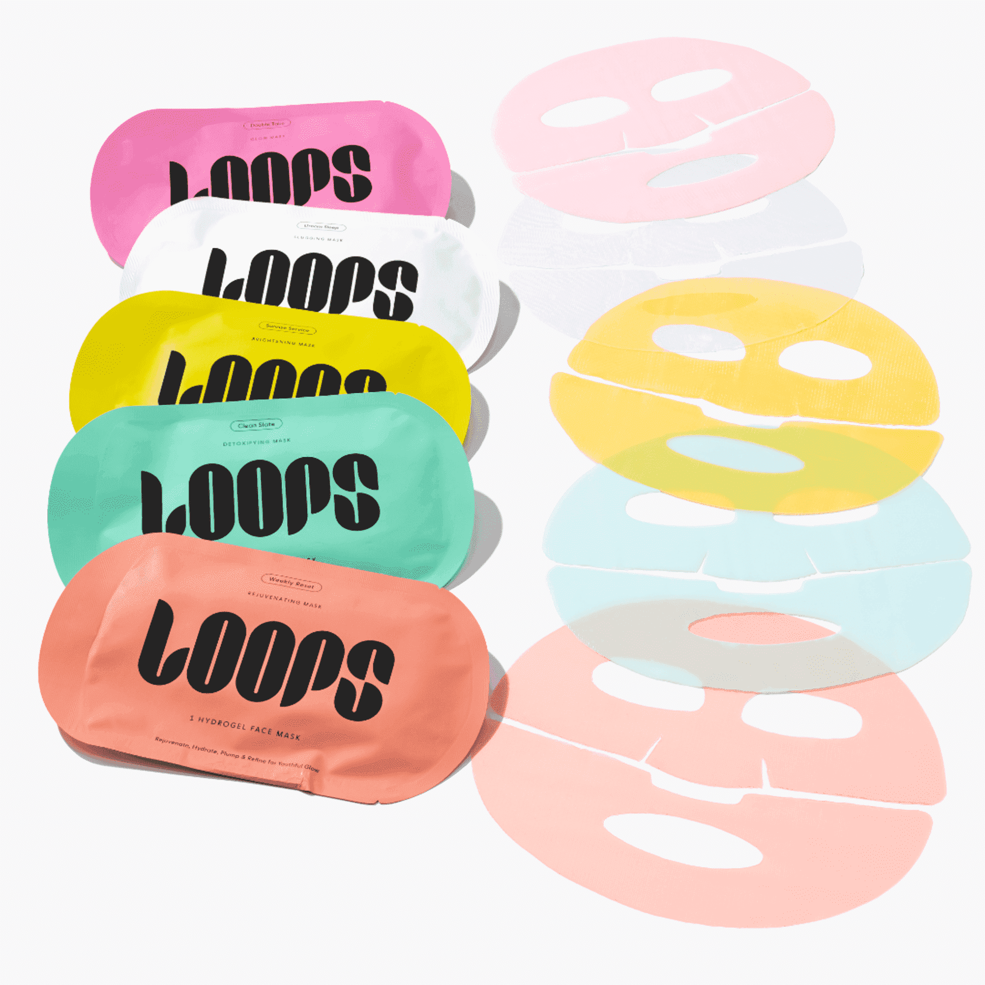 Loops Variety Hydrogel Face Mask Set (5-Pack, 5 Count) x65os