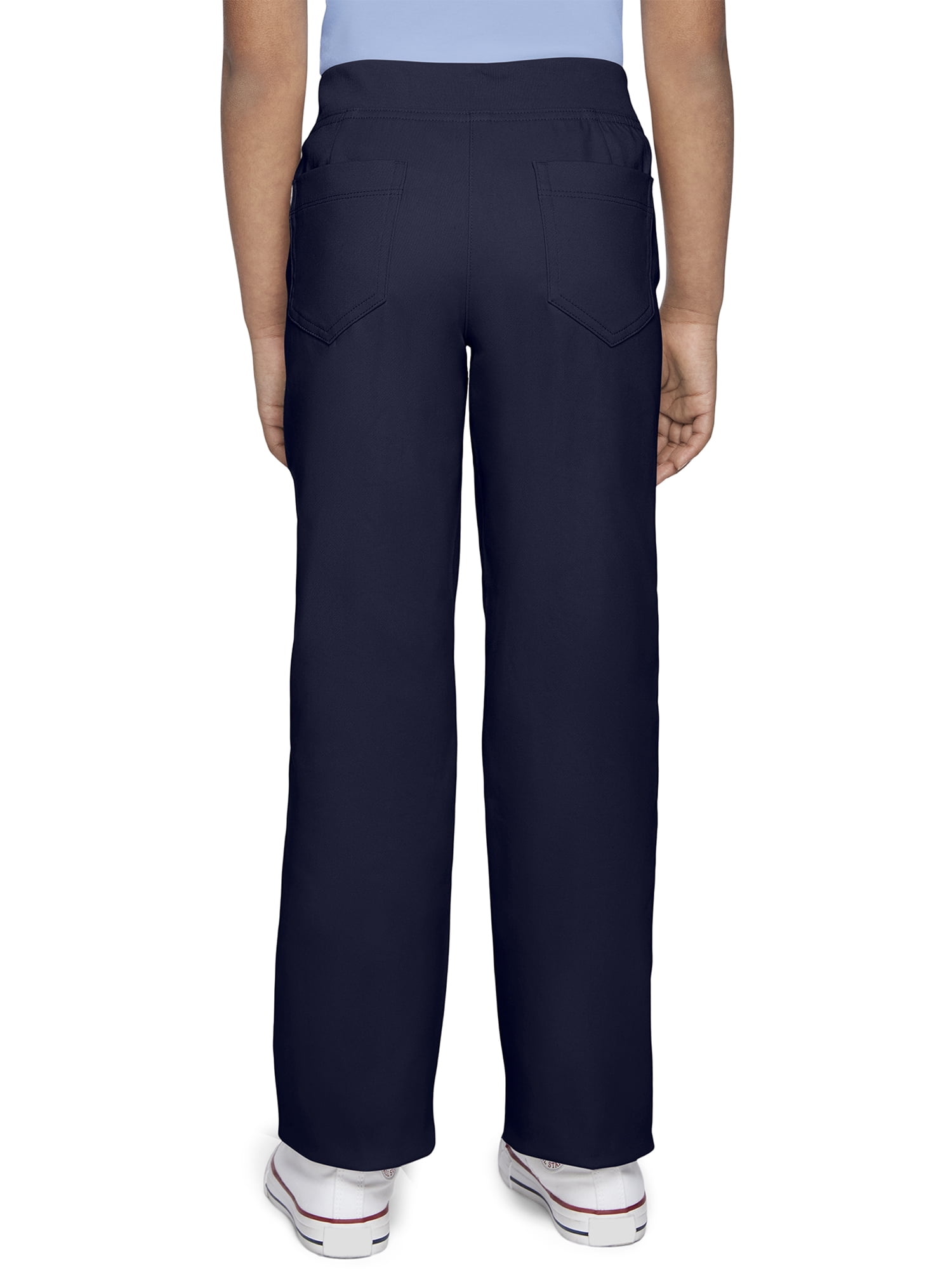 Wonder Nation Girls School Uniform Stretch Twill Pull On Pants (Navy, Size 4-16) tz5hh