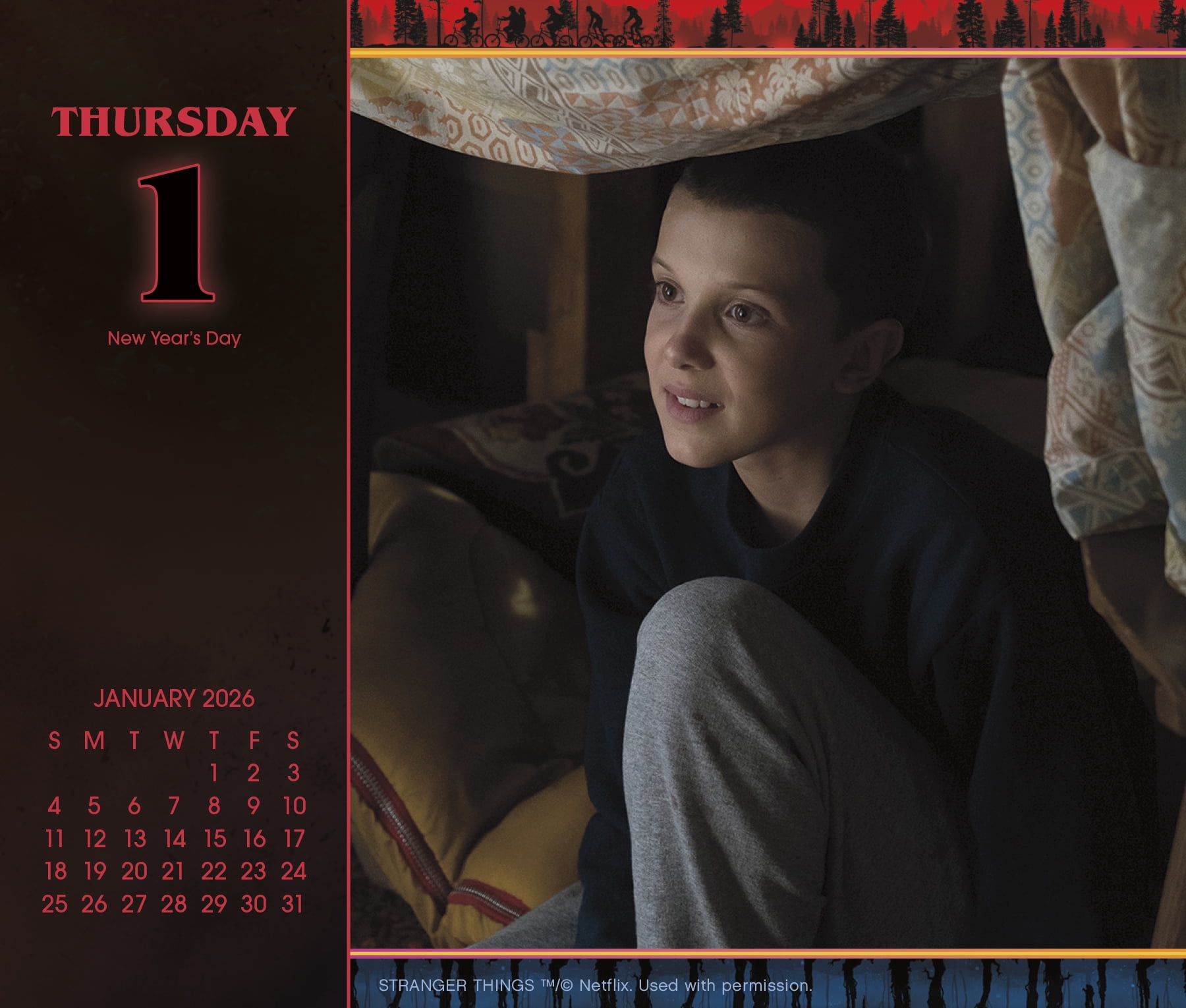 Trends International Netflix Stranger Things 2026 Wall Calendar and Daily Desk Box Calendar Set (Multi-Color, 2-Piece) pwcfk