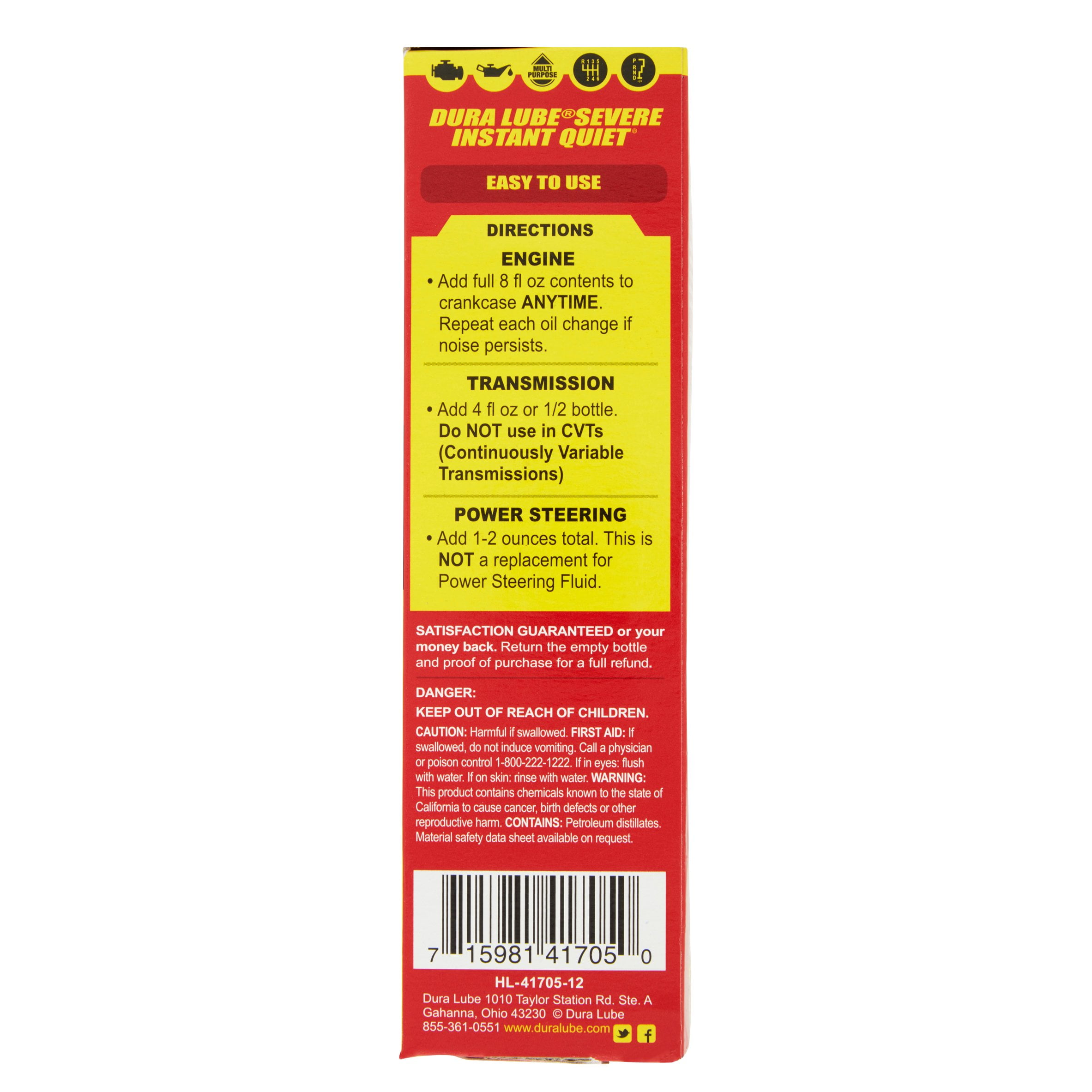 Dura Lube Severe Instant Quiet Engine Treatment, High-Performance Friction Reducer (8 oz) jxv96