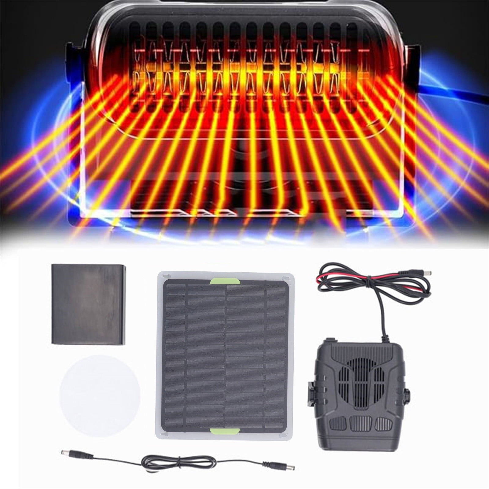 Yilyih Portable Solar Powered Heater and Power Bank (Black, 1 Unit) 1d7st