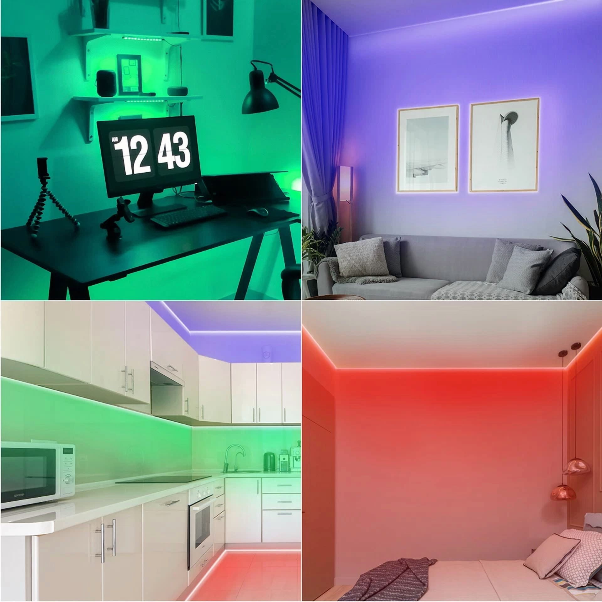 YANI LED Strip Lights RGB Color Changing Lighting Kit for Bedroom Decor (Multicolor, 16.4 ft) xo6ii