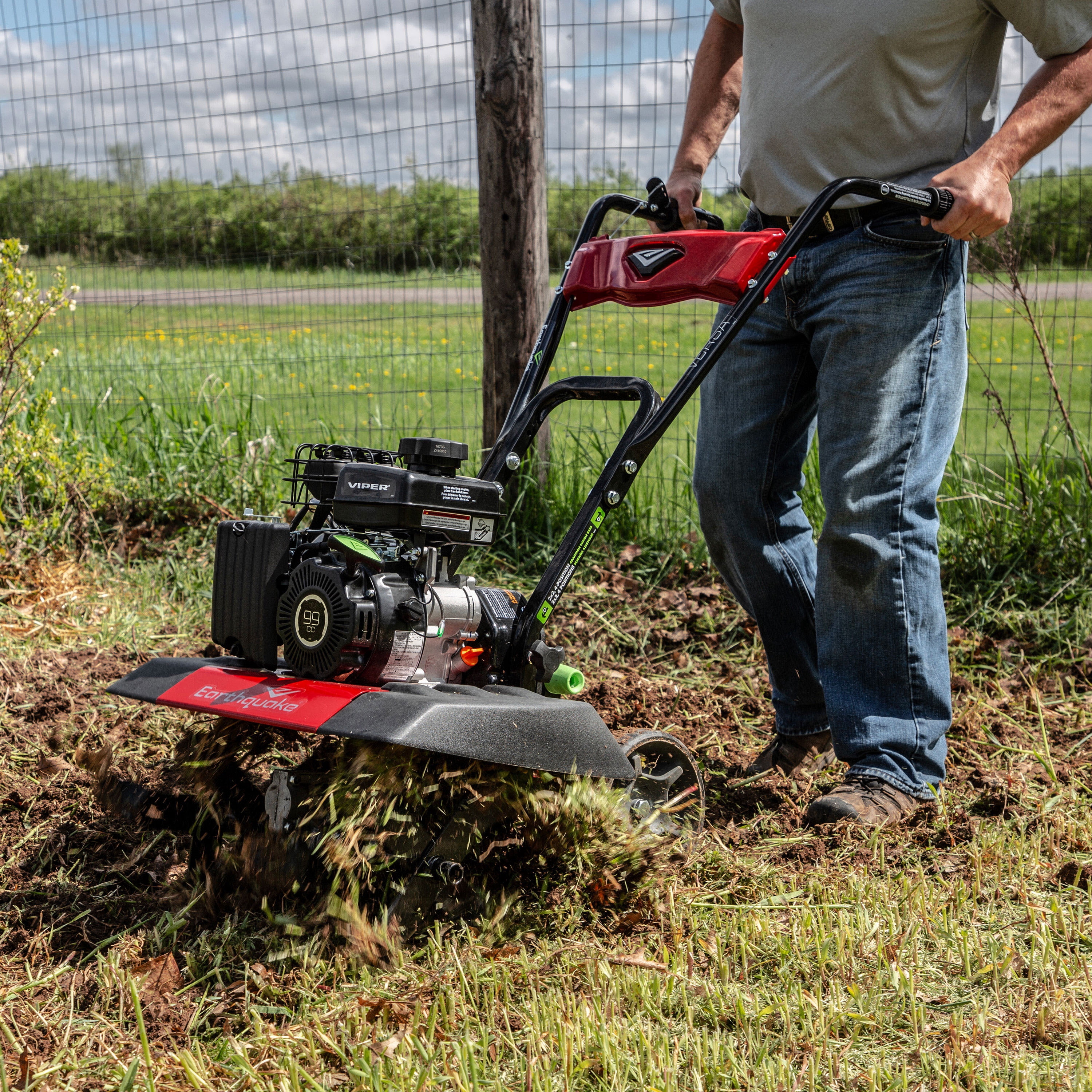 Earthquake Versa Front Tine Tiller, 99cc 4-Cycle Viper Engine (11 in to 21 in Width) 6naqp
