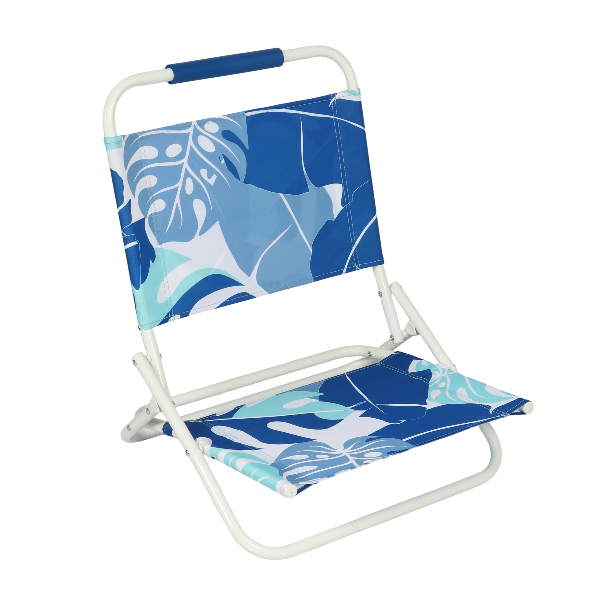 Mainstays Beach Sand Chair, Portable Folding Outdoor Seat (Palm Print, 22.5 in H) tbyj4