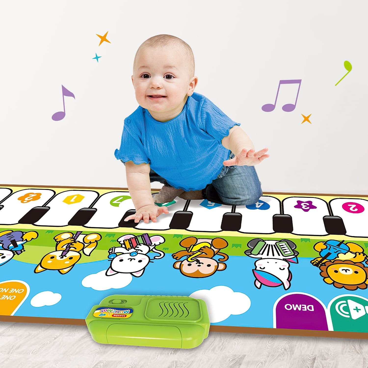 Xueyu Musical Piano Floor Mat, Electronic Keyboard Play Blanket for Toddlers (Green, 39 in x 14 in) 1lvqd