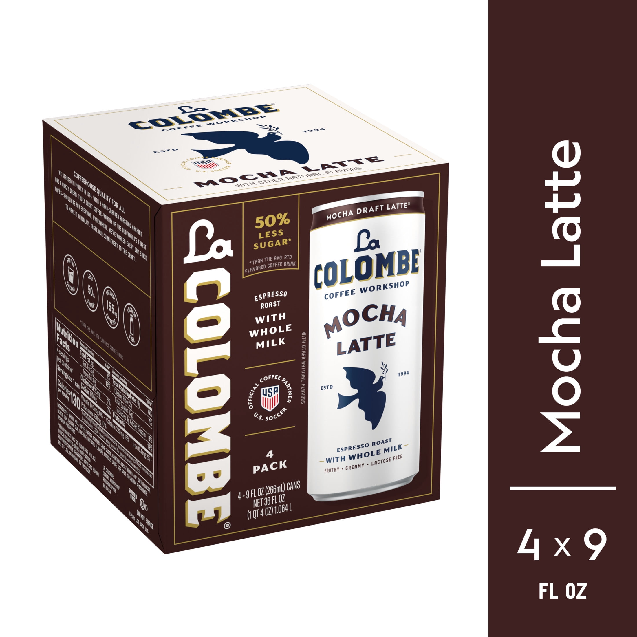 La Colombe Mocha Draft Latte Cold Brew Coffee (Mocha, 36 fl oz, 4 Pack) yiifk