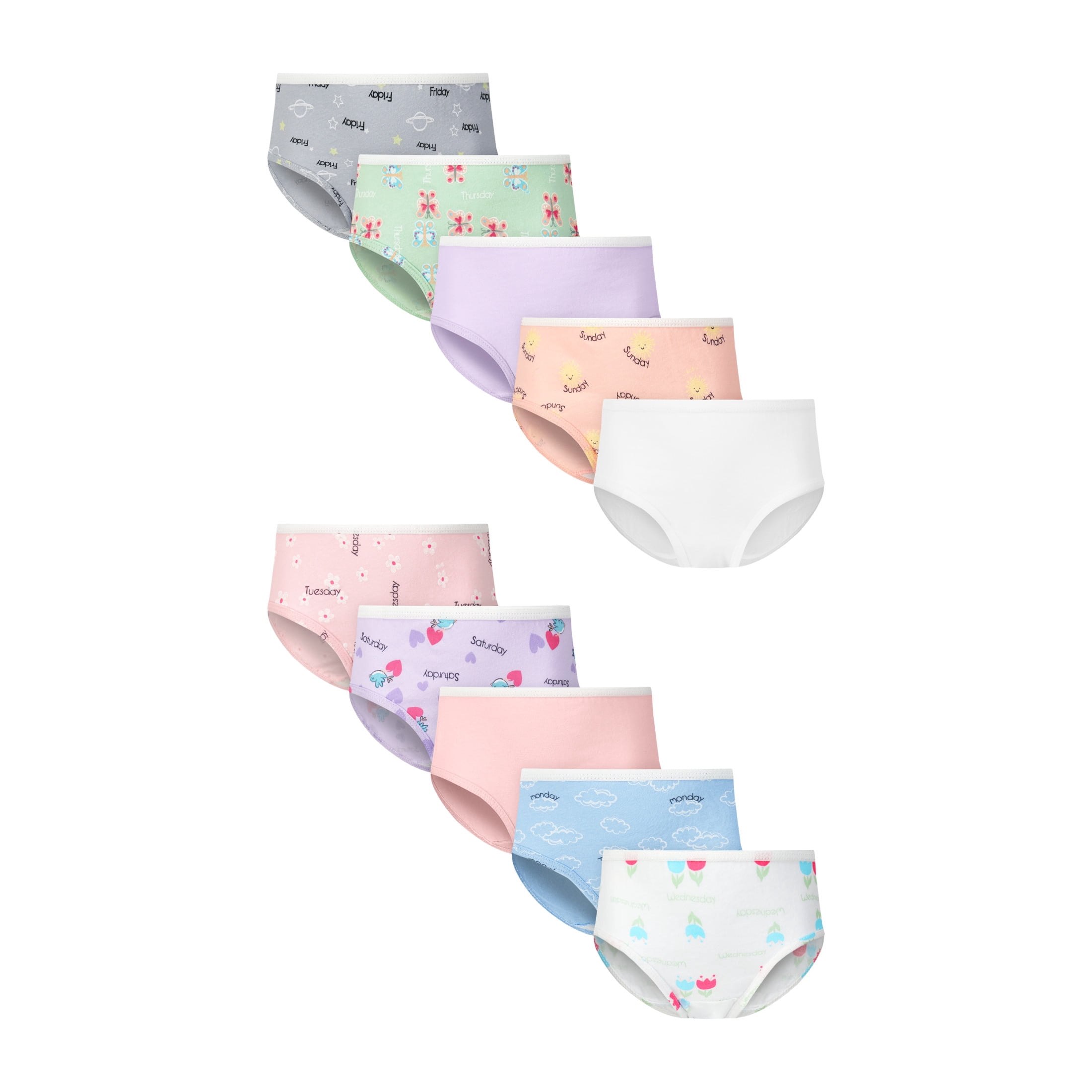 Hanes Toddler Girls Cotton Briefs Underwear (Assorted Colors, 10-Pack) ilq7p