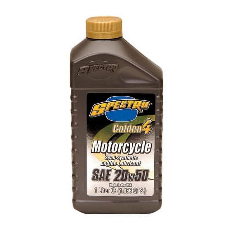 Spectro Golden Motorcycle Semi-Synthetic 4T Engine Oil (20W50, 33.8 fl oz) 8glsy