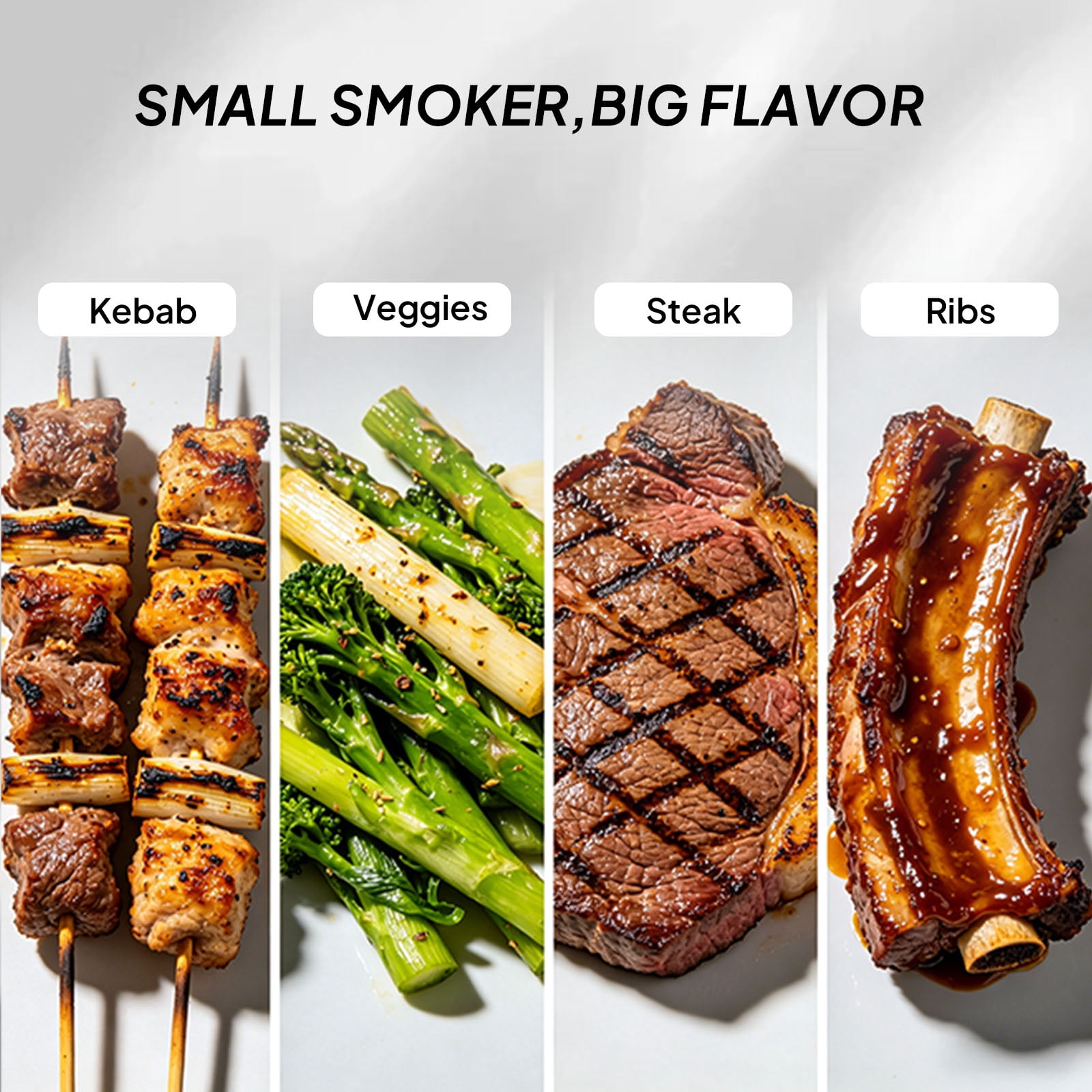 BIBIVIS Portable Vertical Charcoal Smoker Grill with Thermometer and Dual Racks (Black, 31.5 in Height) 3ywyk