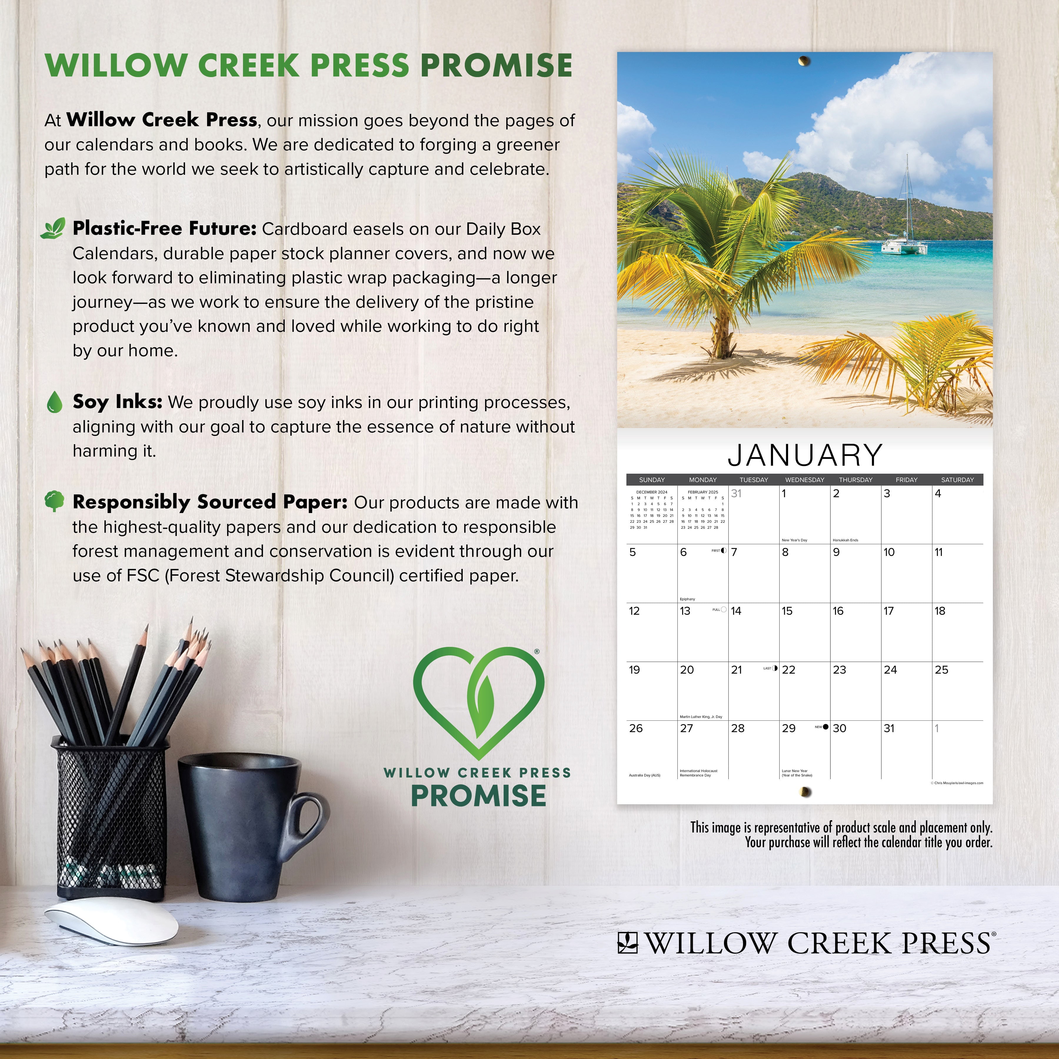 Willow Creek Press Sea Turtles 2026 Wall Calendar (12 in x 12 in) qio3u