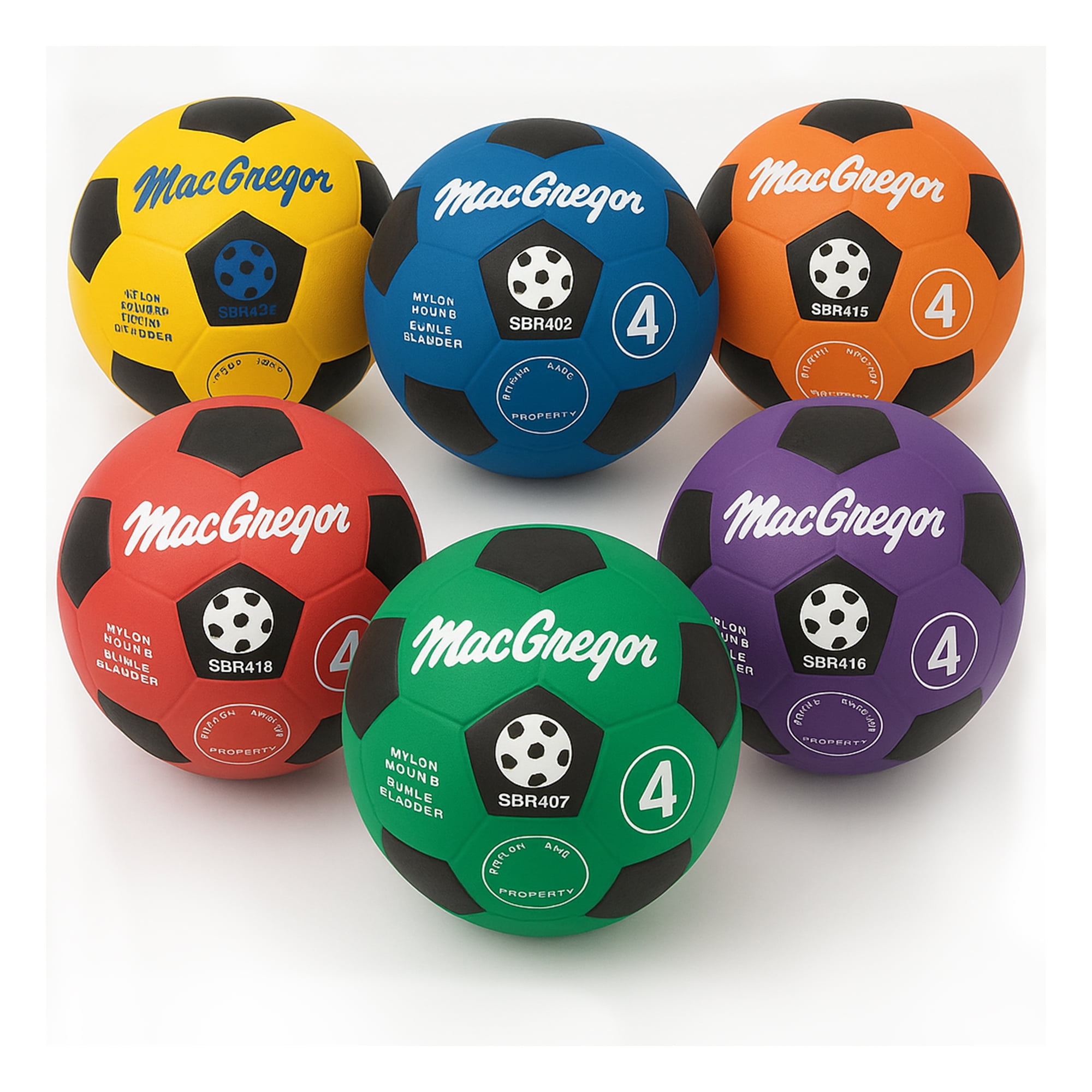 MacGregor Rubber Soccer Ball Durable Training Equipment (Blue, Size 4) ot2ld