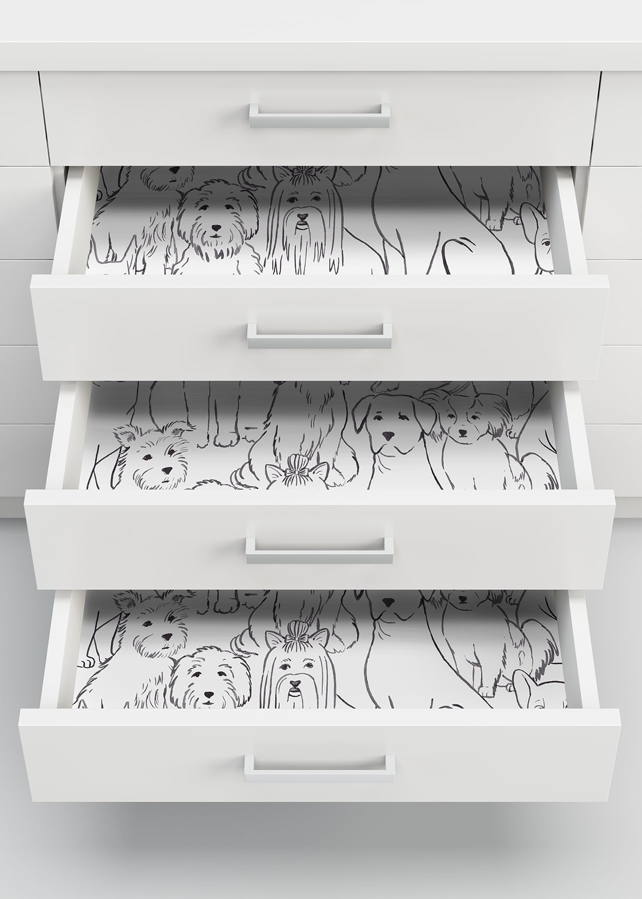 NuWallpaper Paws Peel and Stick Wallpaper, Removable Vinyl Wall Decor (Black and White, 20.5-in x 216-in) f2mhv