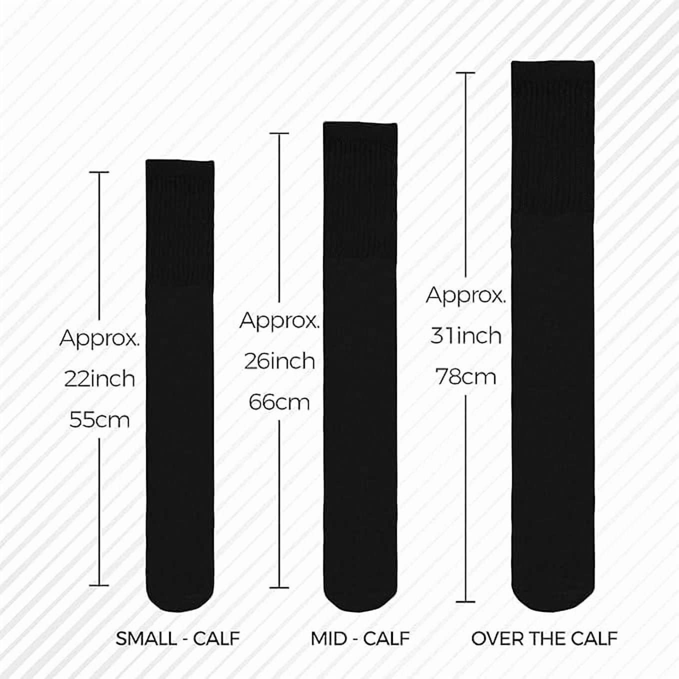 DIAMOND STAR Men’s Cushioned Athletic Knee High Socks (Black, 6 Pairs, Fits Shoe Sizes 13-16) cdp09