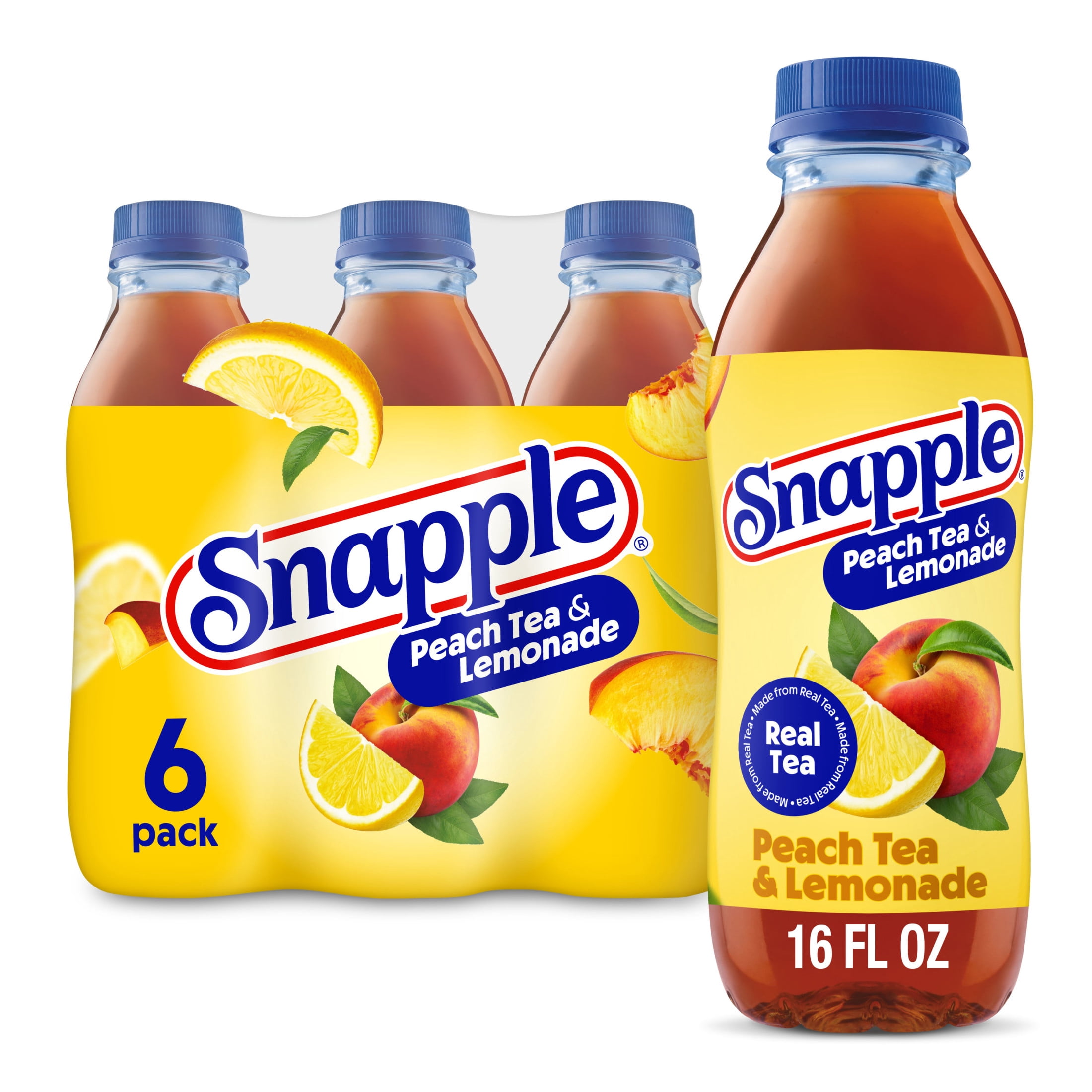 Snapple Peach Tea and Lemonade Refreshing Fruit Drink (6 Pack, 16 fl oz) py8of