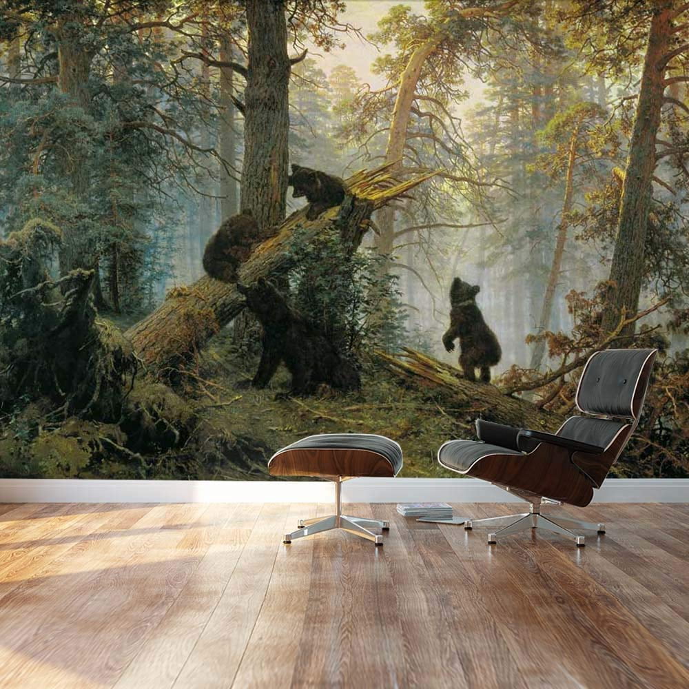 Wall26 Morning in a Pine Forest by Ivan Shishkin Wall Mural (Multi-Color, 100x144 in) ppo8l