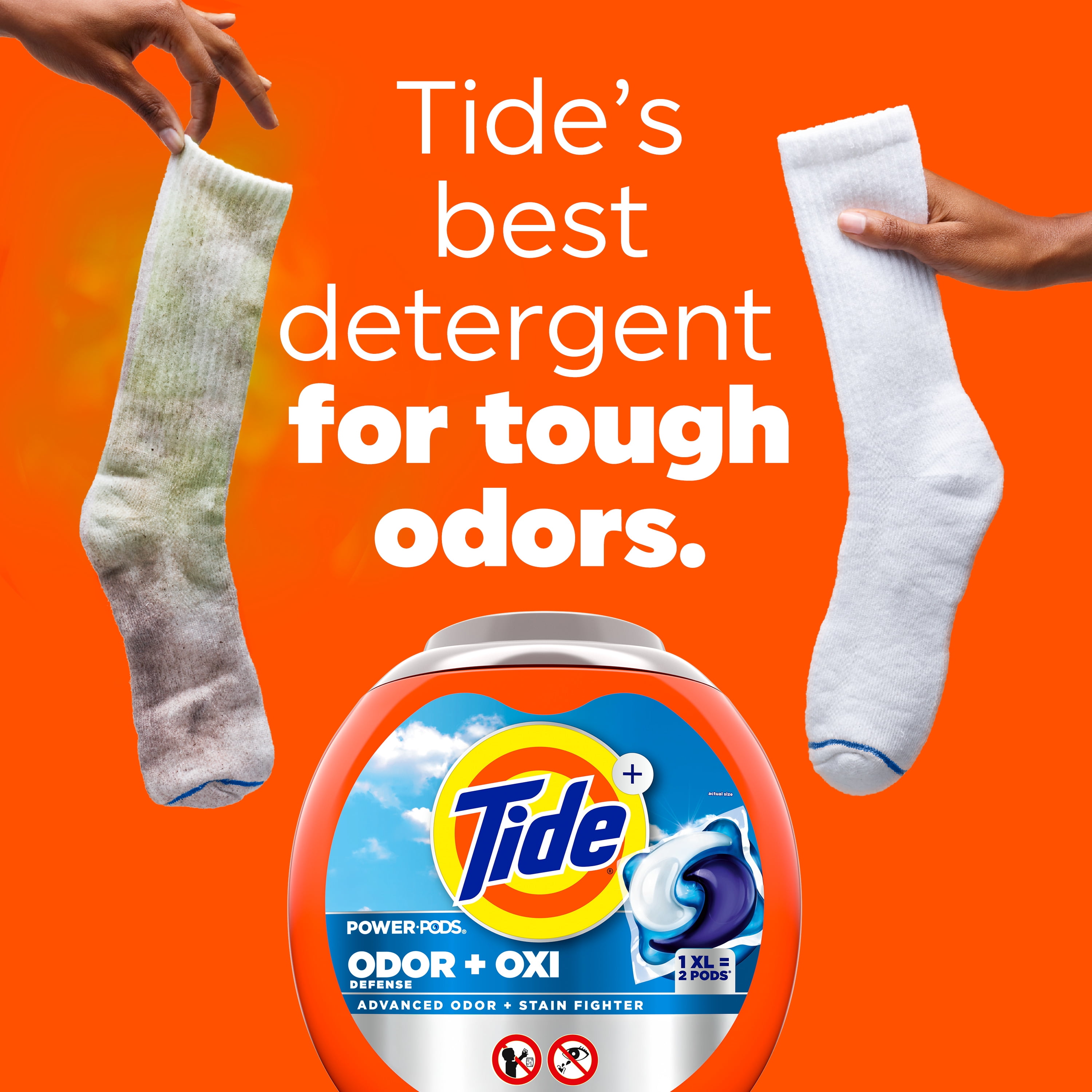 Tide Power PODS Laundry Detergent Pacs with Odor Defense + Oxi, Original Scent (45 Count) dhrrn