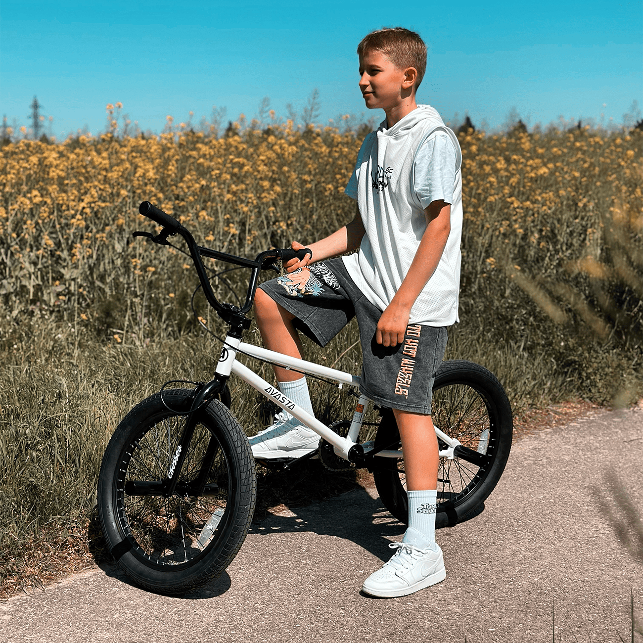 Cubsala 18 in Freestyle BMX Kids Bike for Boys and Girls (Blue, 18 in) f2stk