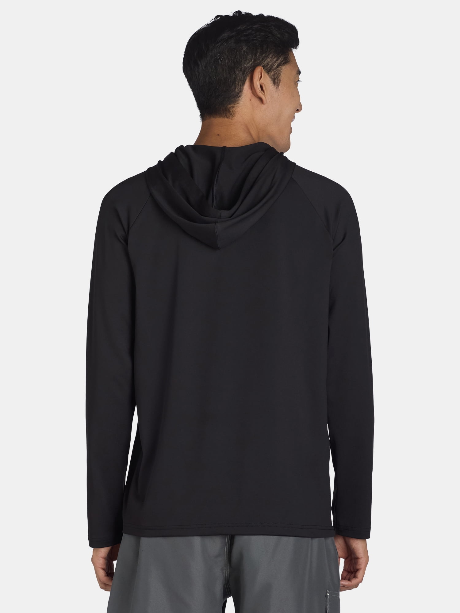 George Men's Hooded Sun Shirt UPF 50+ Long Sleeve Performance Tee (Black, S) c06el