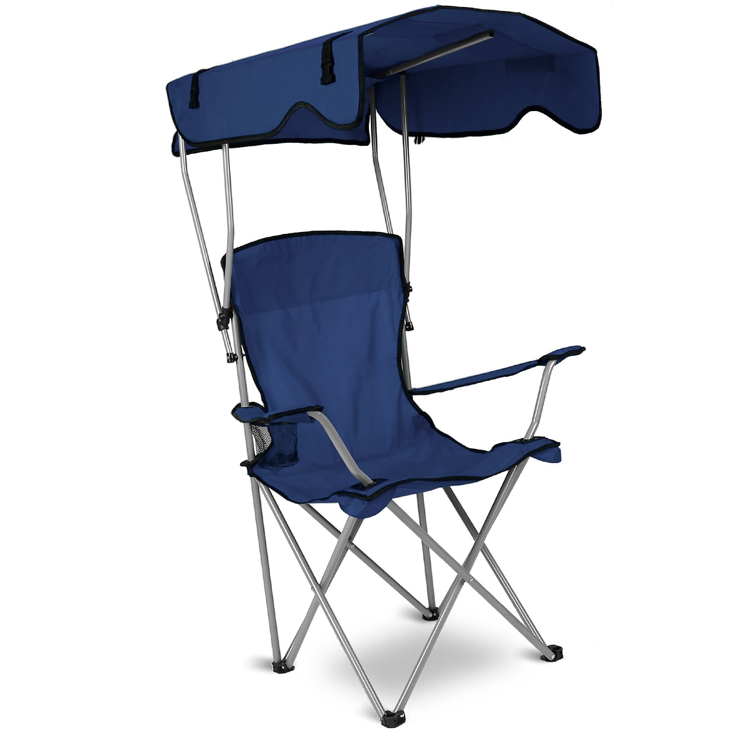 iMountek Folding Beach Chair with Canopy Shade (Navy Blue, 330 lb Capacity) tvr5u
