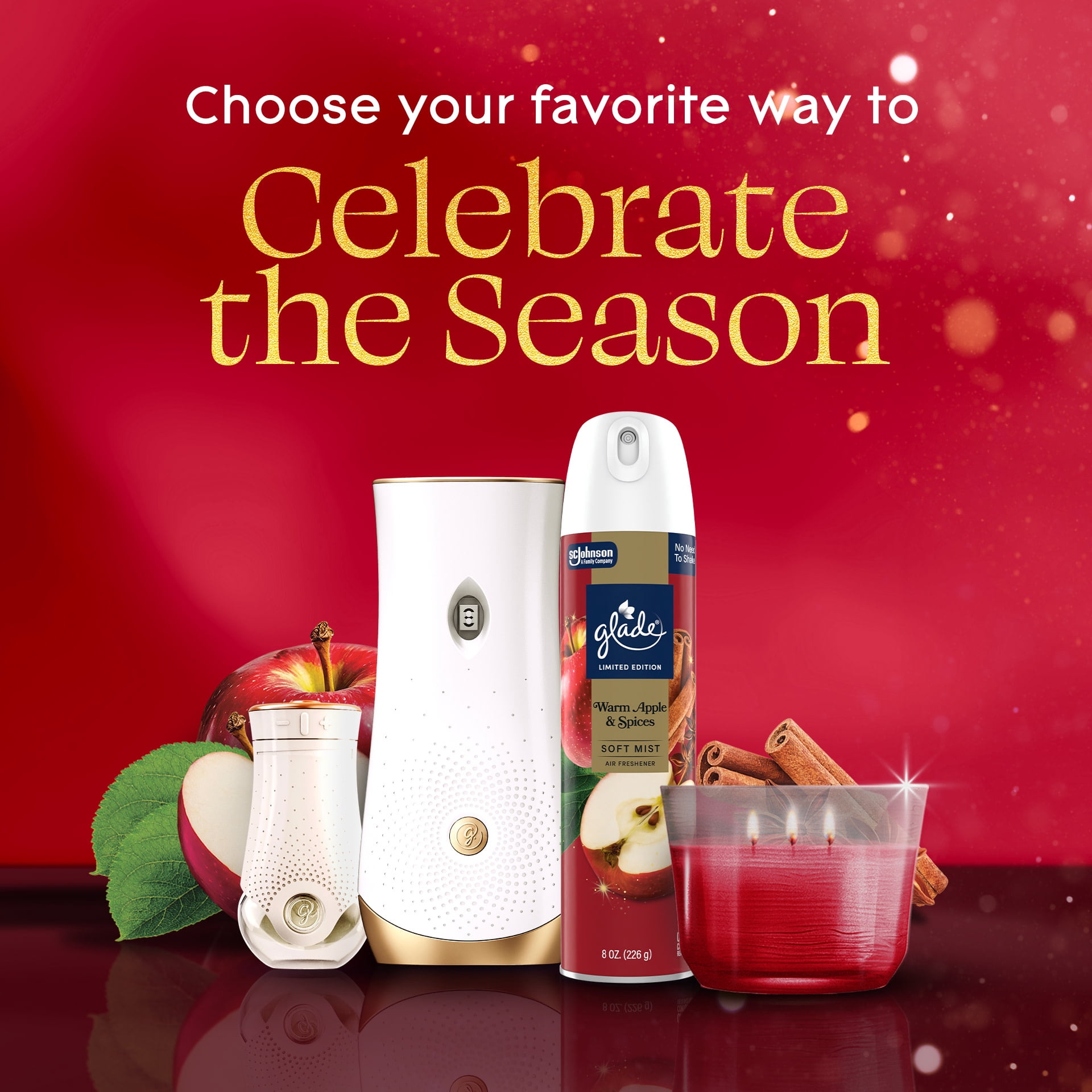 Glade PlugIns Scented Oil Refills, Warm Apple & Spices, Long-Lasting Home Fragrance (2 Count, 1.34 oz) qm8lo