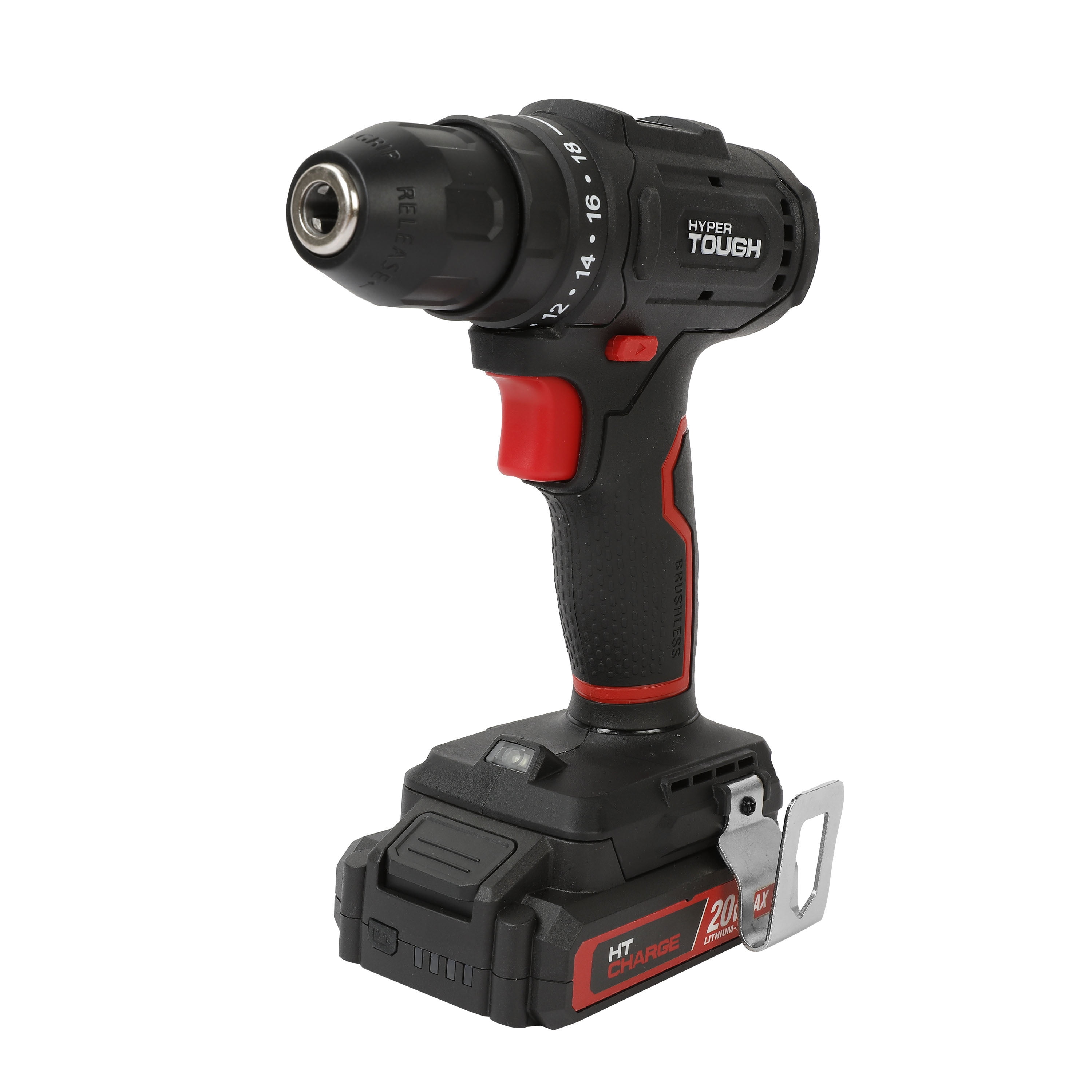 Hyper Tough 20V Brushless Cordless Drill with 1.5Ah Battery and USB-C Charging Cable (Black, 1-Speed) yd6l7
