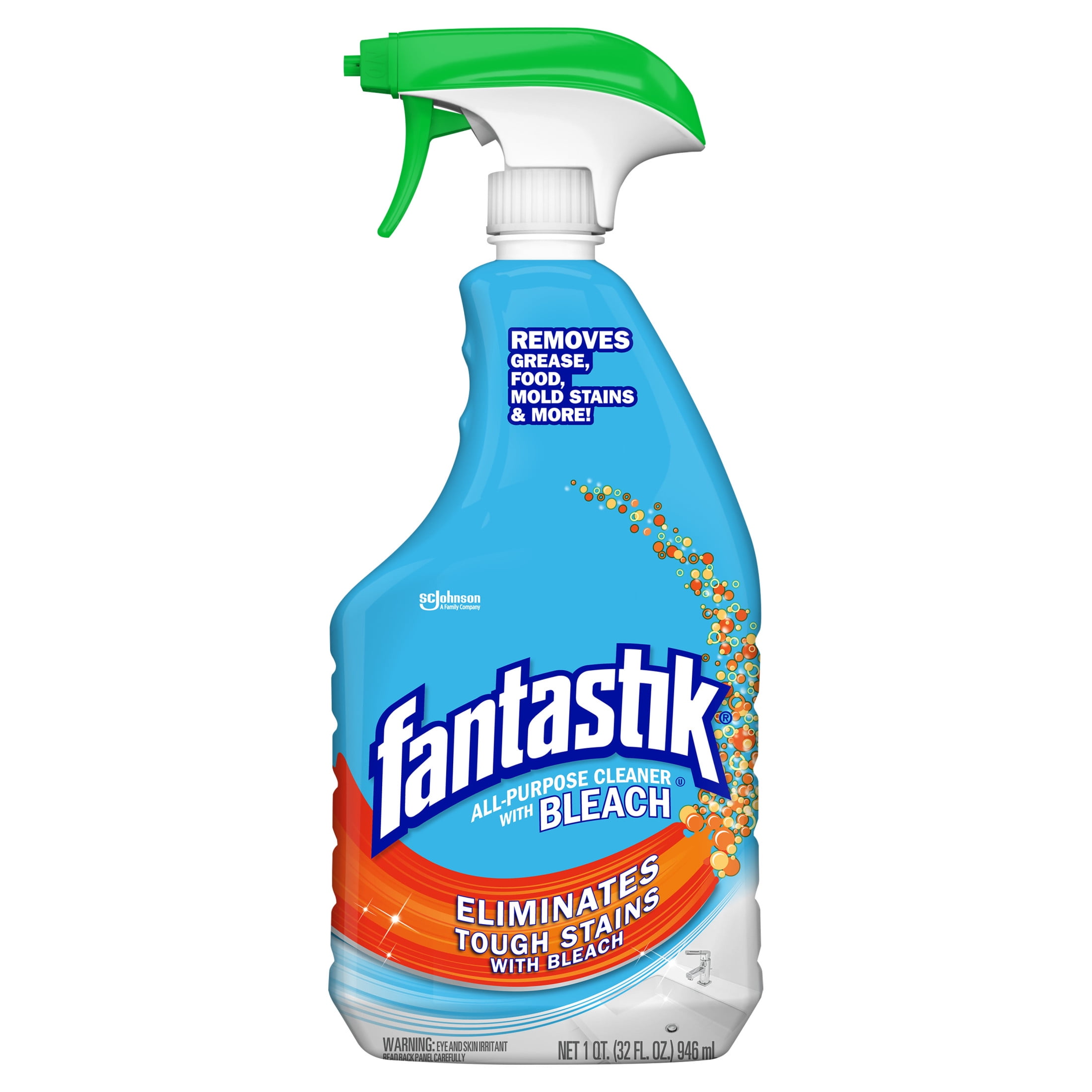 Fantastik All-Purpose Cleaner with Bleach, Heavy-Duty Multi-Surface Disinfectant (32 fl oz) fqr5b