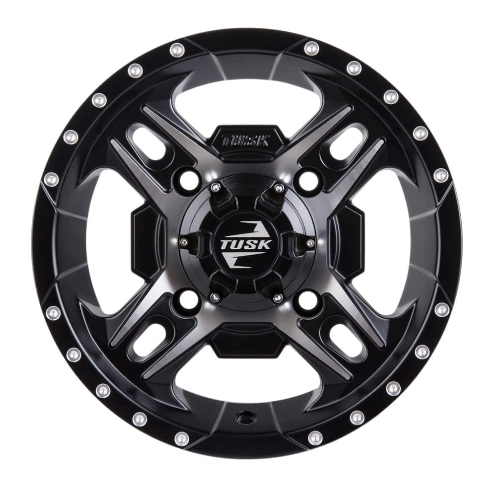 Tusk Beartooth Wheel 12x7 4/137 Bolt Pattern Machined and Black Finish for Kawasaki Mule 610 4x4 XC (12x7 in) 8zton