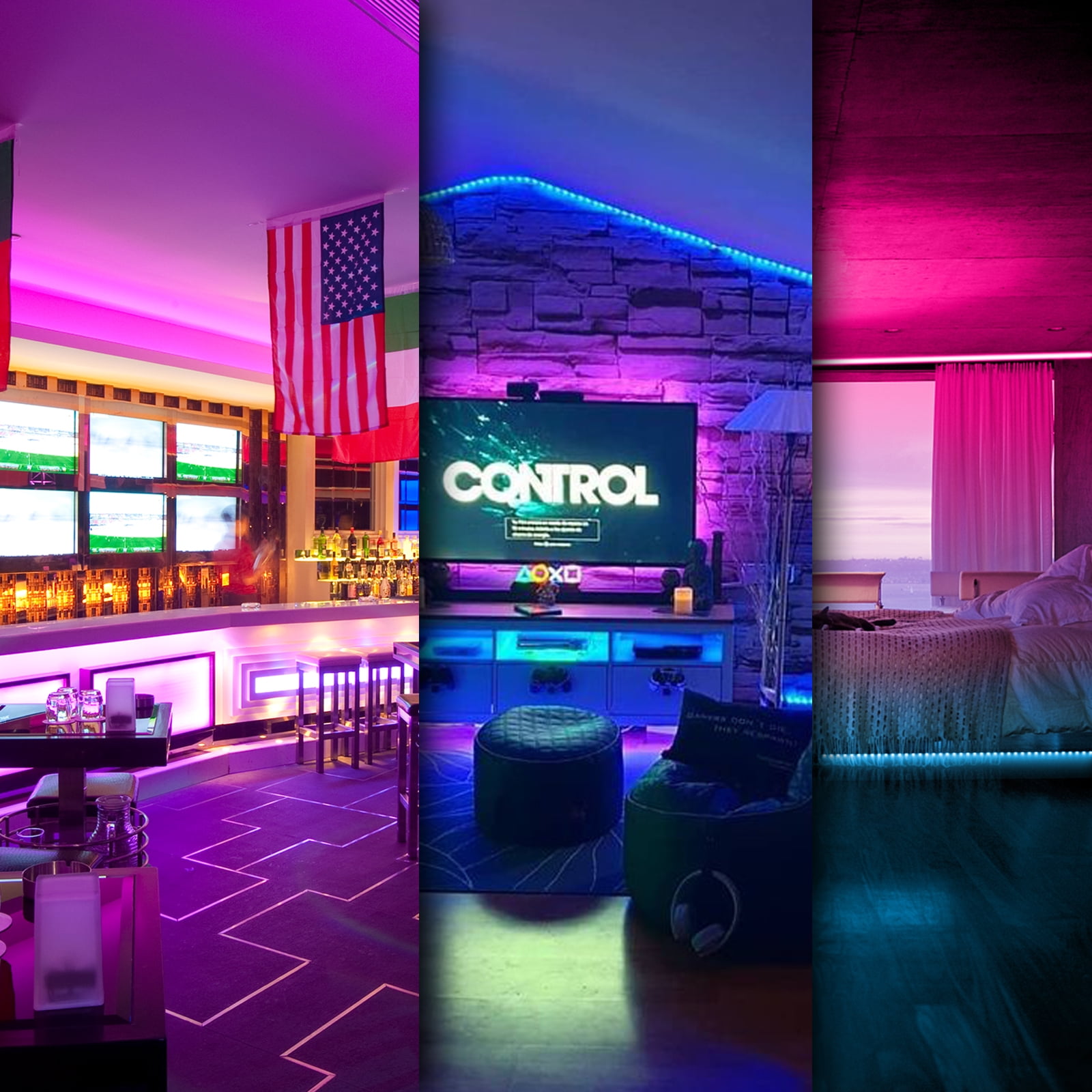 DAYBETTER LED Strip Lights, RGB Color Changing Lights with App and Remote Control, Music Sync for Bedroom and Party Decor (100 ft) awqpl