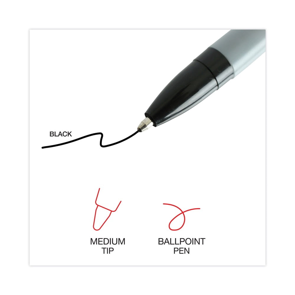 Universal Economy Ballpoint Stick Pen, Oil-Based Ink, Medium Point, Smooth Writing (Black, 60/Pack) 6oojp
