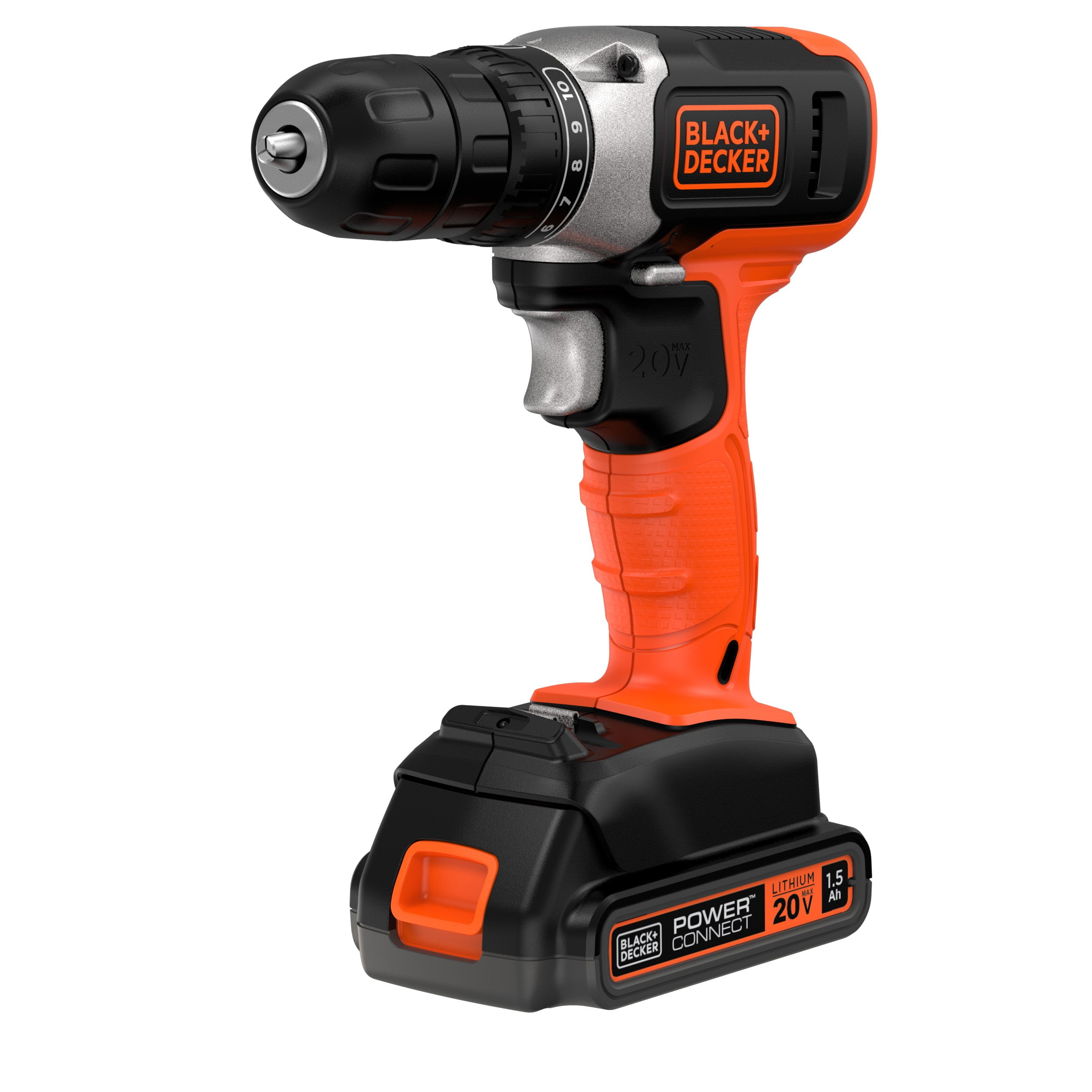 BLACK+DECKER 20V Max Cordless Drill Driver Kit with LED Work Light (Black, 1.5 Ah) jmj0q