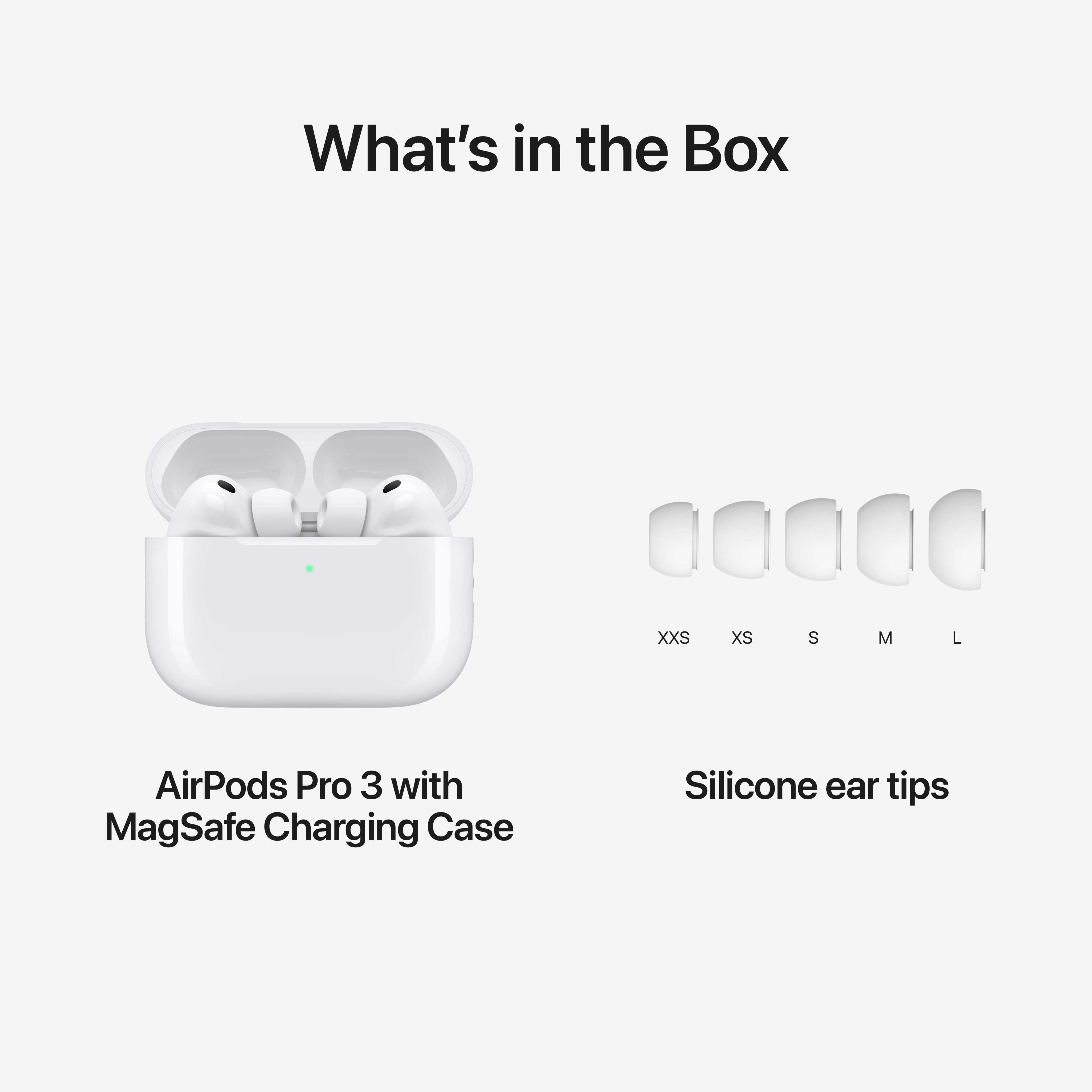 Apple AirPods Pro 3 Wireless Noise Canceling Earbuds with Personalized Spatial Audio (White, One Size) remyk