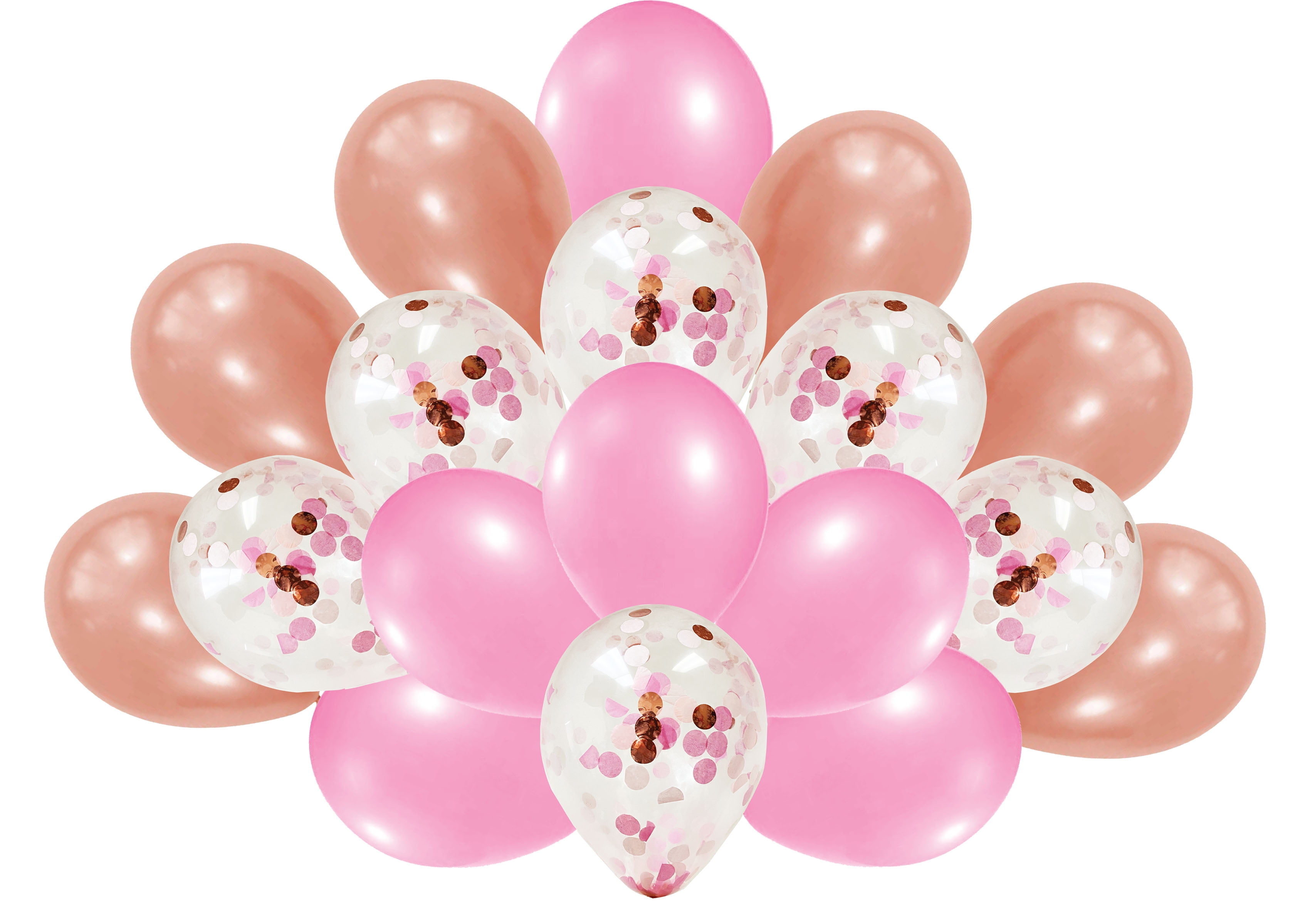 Charmed Confetti Balloon Bouquet for Birthday Party and Wedding Decoration (Pink, 18 Pieces, 12 in) 4lk6i