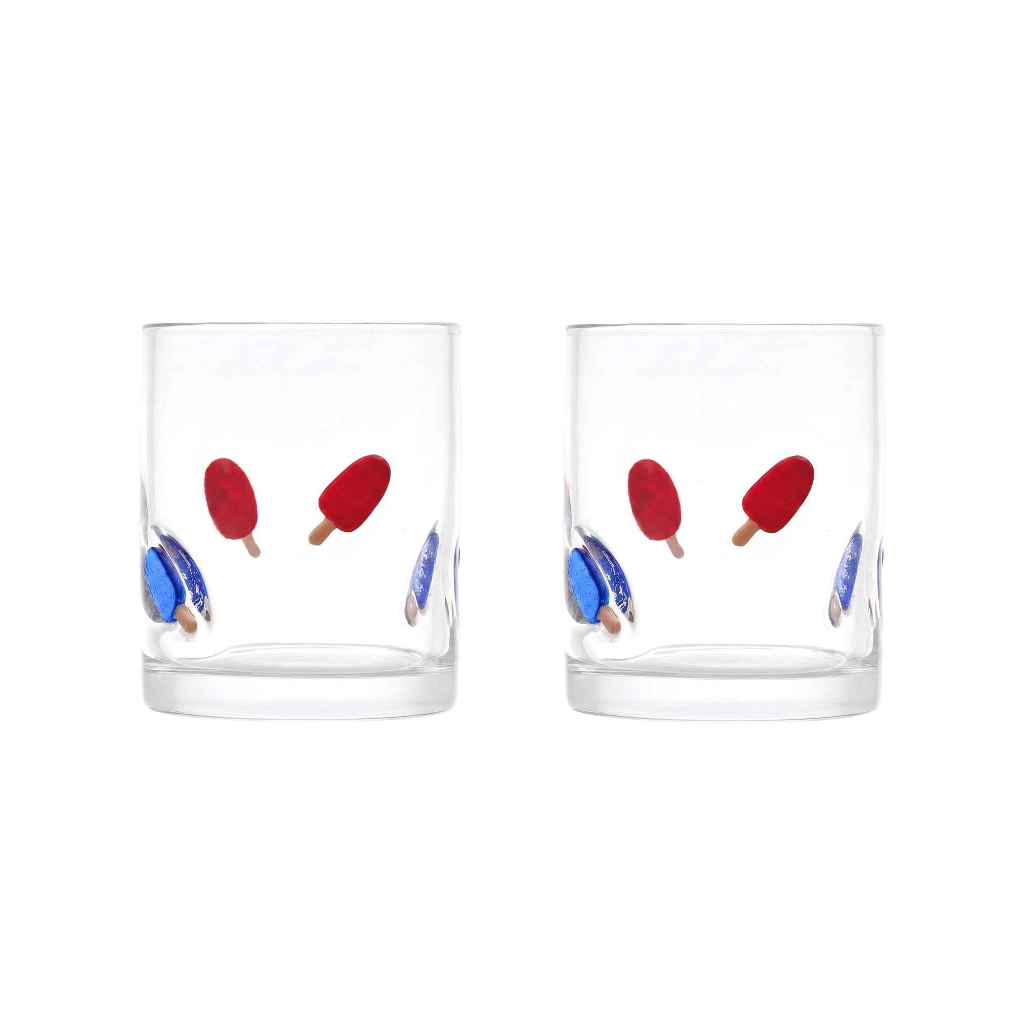 Thyme & Table Popsicles Charm Drinking Glasses (Clear, 12 fl oz, Set of 2) i2tky